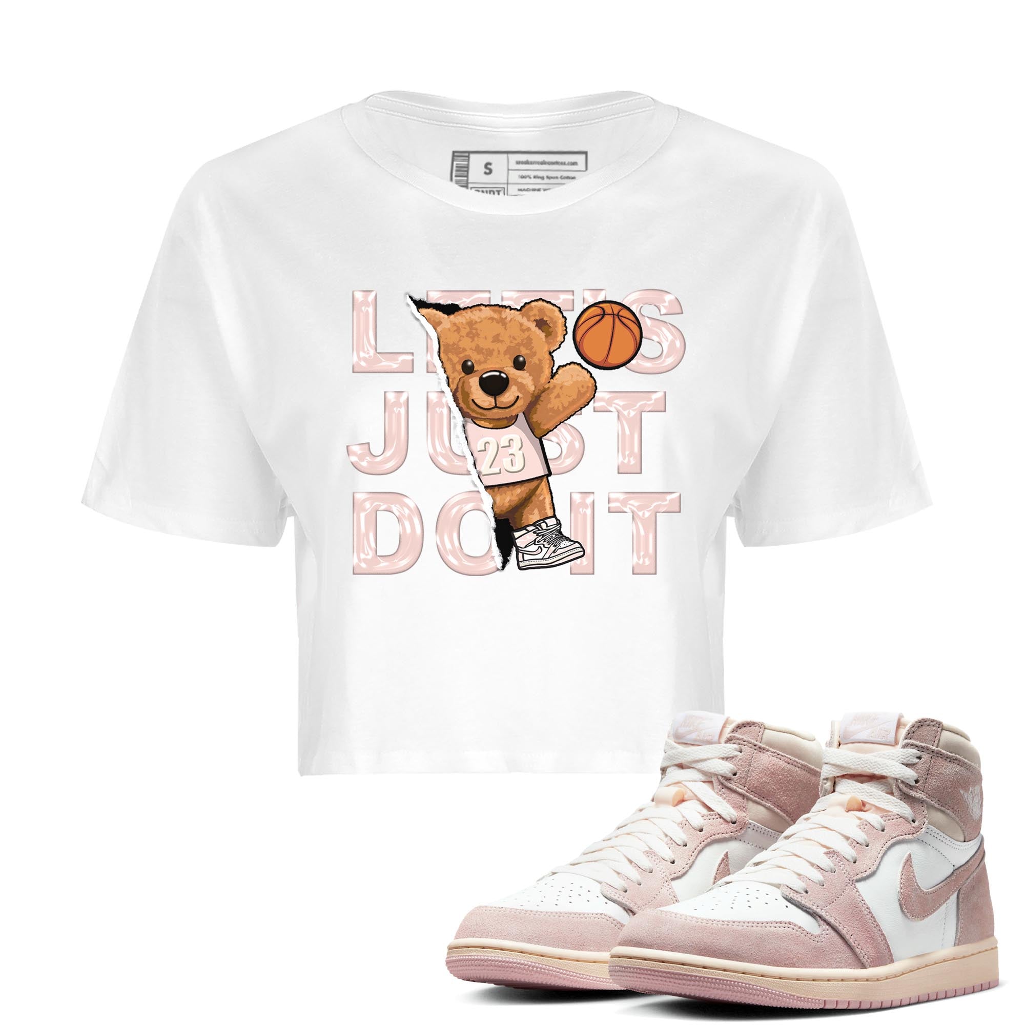 Air Jordan 1 Washed Pink Rip Out Bear WMNS Cotton Sneaker Hoodie Air Jordan 1 Washed Pink Sneaker Crop Hoodie Washing and Care Tip