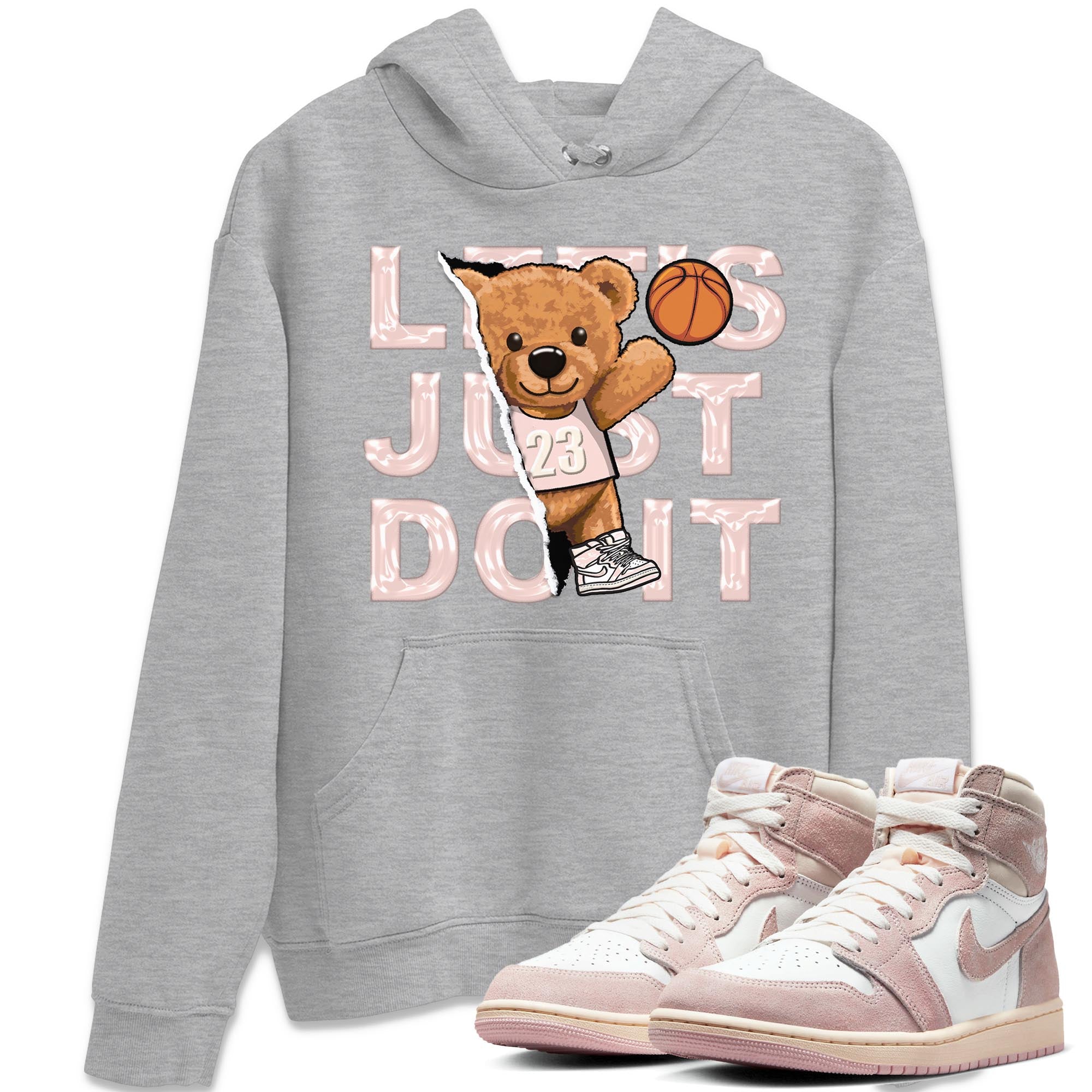 Air Jordan 1 Washed Pink Sneaker Match Tees Rip Out Bear Streetwear Sneaker Shirt AJ1 Washed Pink Sneaker Release Tees Unisex Shirts Heather Grey 1