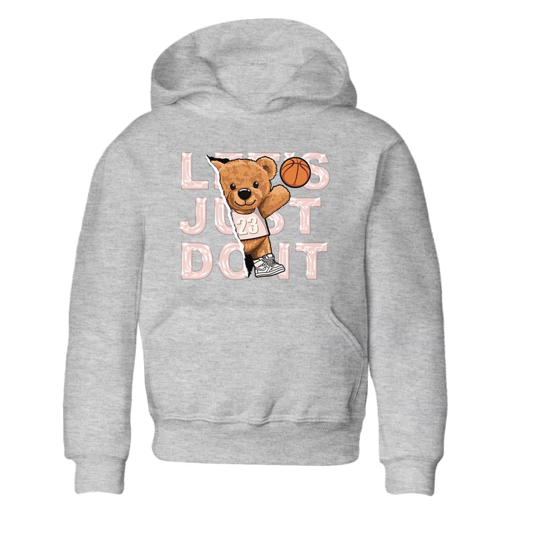 Air Jordan 1 Washed Pink Sneaker Match Tees Rip Out Bear Streetwear Sneaker Shirt AJ1 Washed Pink Sneaker Release Tees Kids Shirts Heather Grey 2
