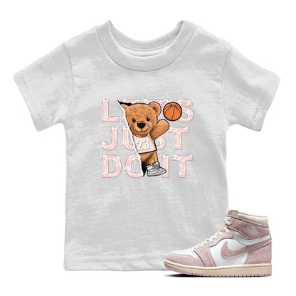 Air Jordan 1 Washed Pink Sneaker Match Tees Rip Out Bear Streetwear Sneaker Shirt AJ1 Washed Pink Sneaker Release Tees Kids Shirts White 1