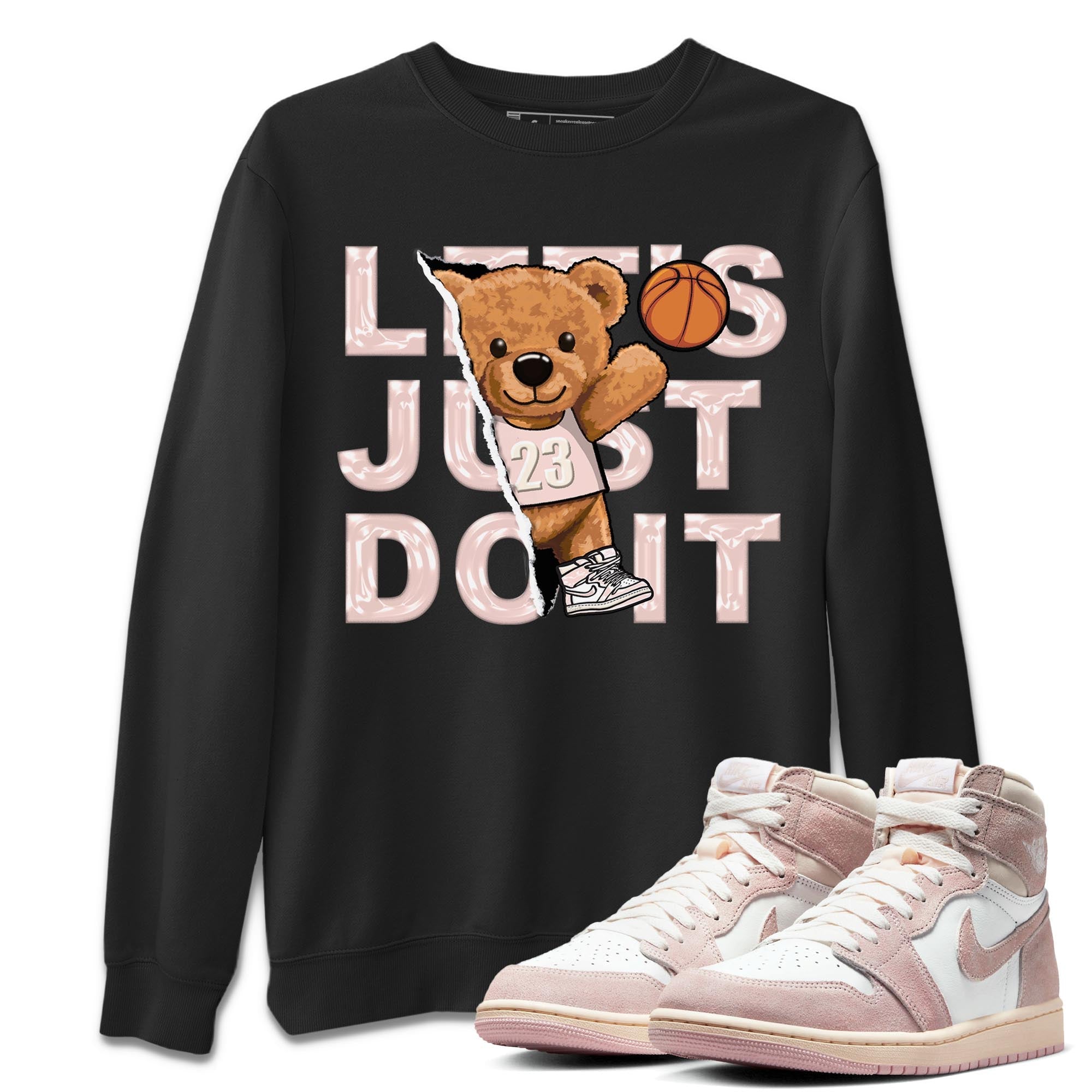 Air Jordan 1 Washed Pink Rip Out Bear Crew Neck Streetwear Sneaker Shirt AJ1 Washed Pink Sneaker T-Shirts Washing and Care Tip