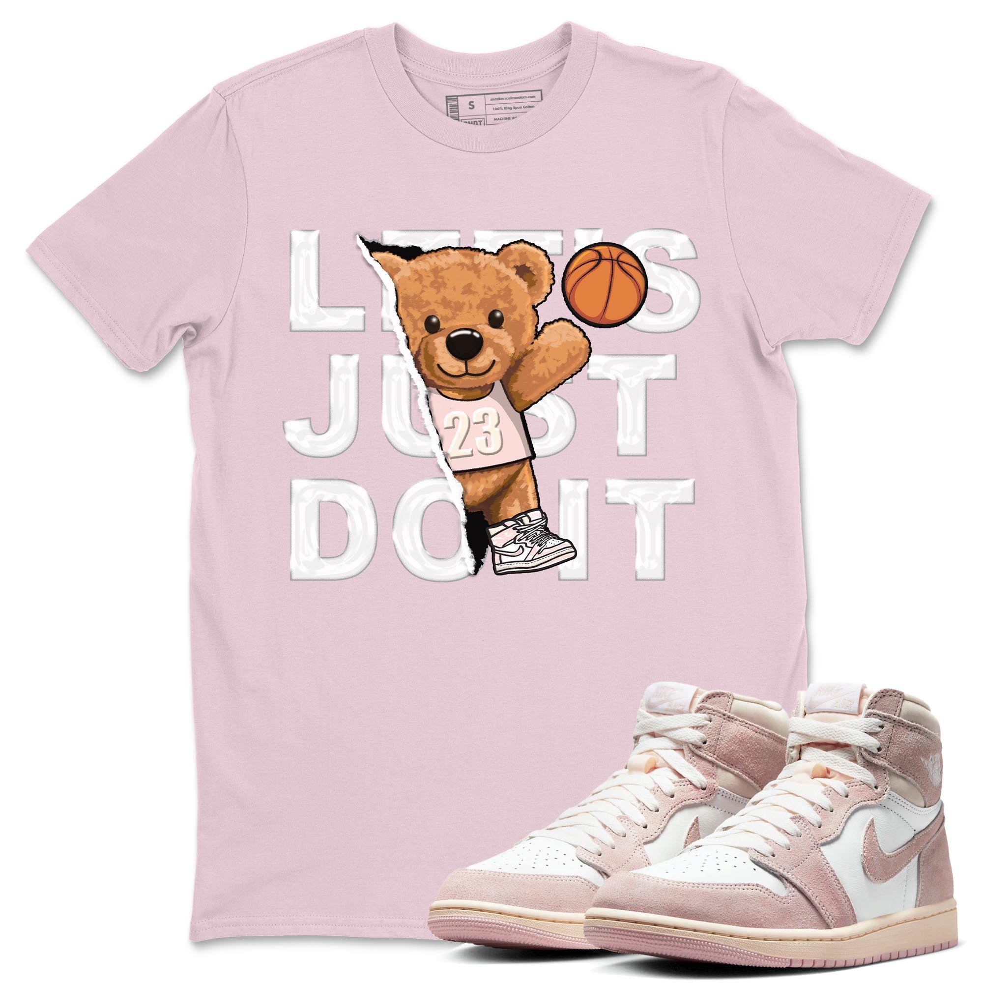 Air Jordan 1 Washed Pink Rip Out Bear Crew Neck Streetwear Sneaker Shirt AJ1 Washed Pink Sneaker T-Shirts Size Chart