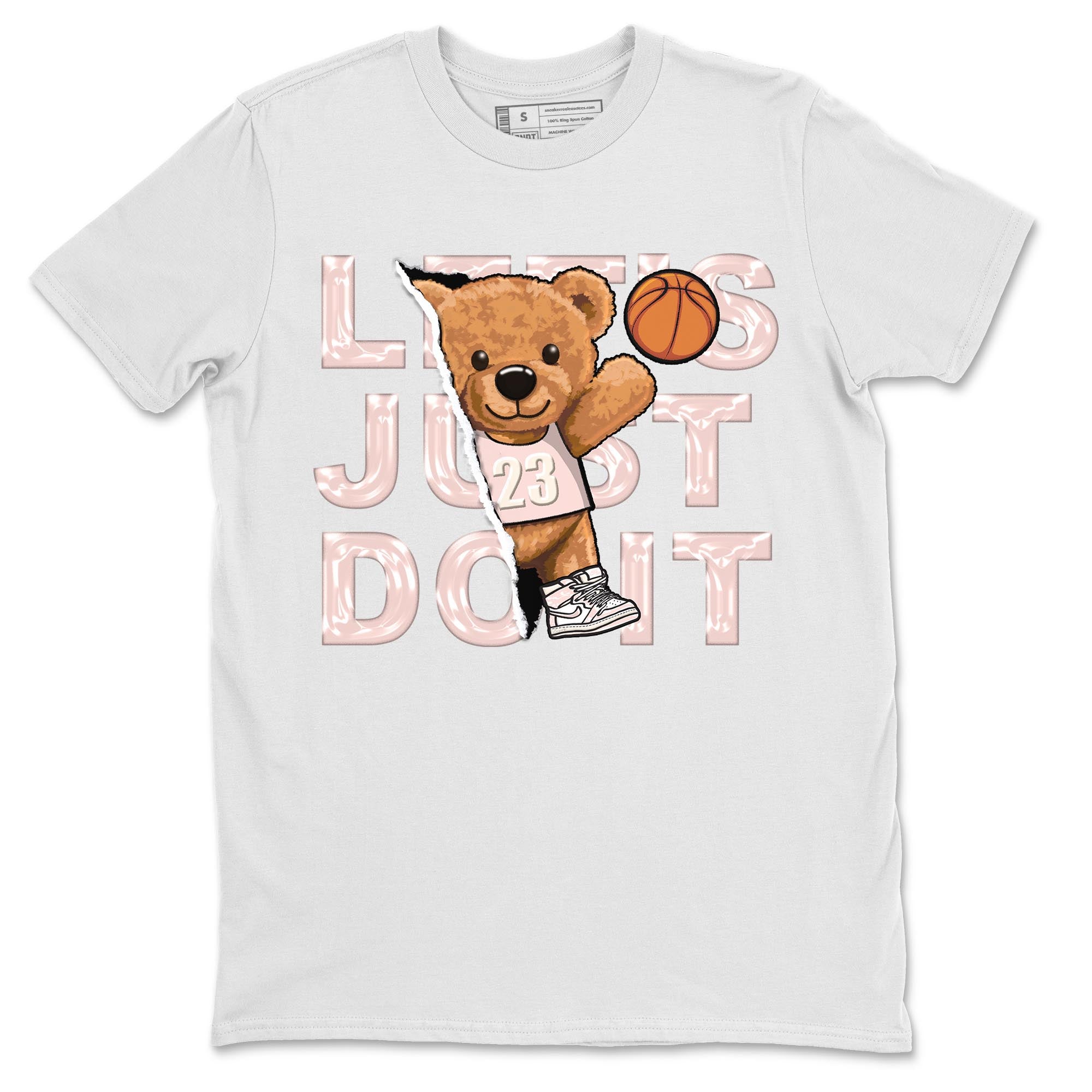 Air Jordan 1 Washed Pink Sneaker Match Tees Rip Out Bear Streetwear Sneaker Shirt AJ1 Washed Pink Sneaker Release Tees Unisex Shirts White 2