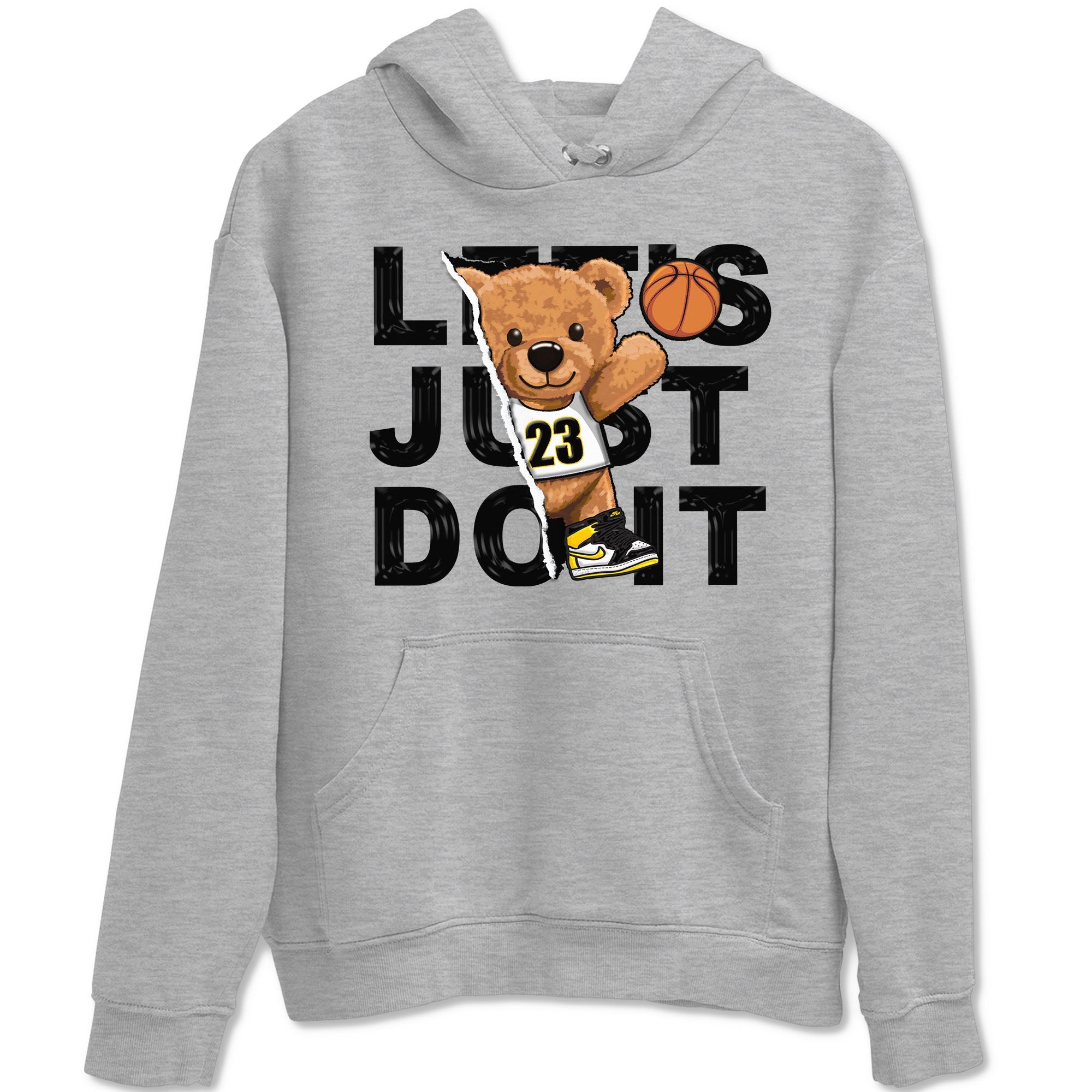 1s Yellow Ochre shirt to match jordans Rip Out Bear sneaker tees Air Jordan 1 High OG Yellow Ochre Drip Gear Zone unisex cotton Heather Grey 2 crew neck shirt