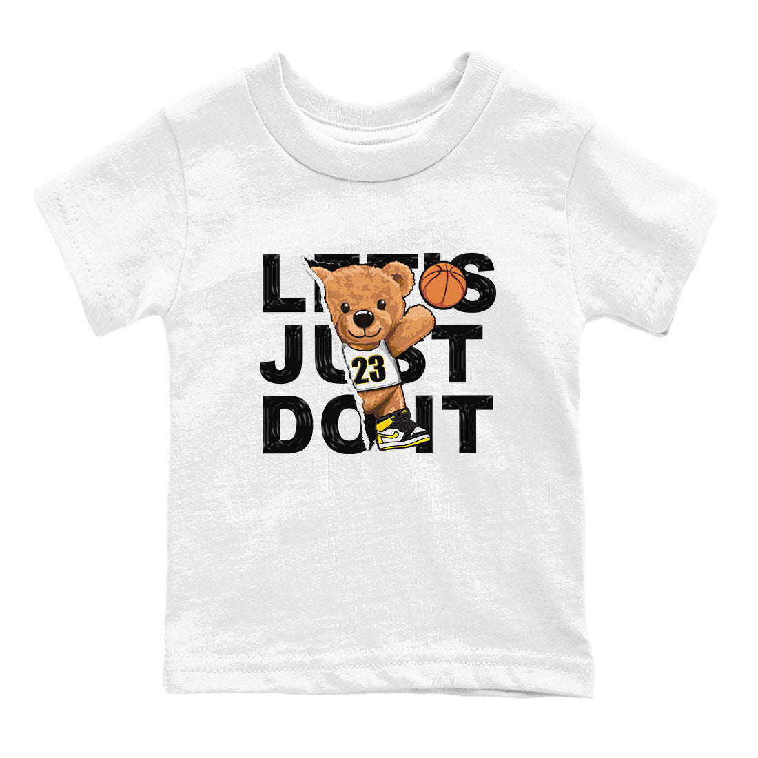1s Yellow Ochre shirt to match jordans Rip Out Bear sneaker tees Air Jordan 1 High OG Yellow Ochre Drip Gear Zone baby toddler White 2 cotton Shirt