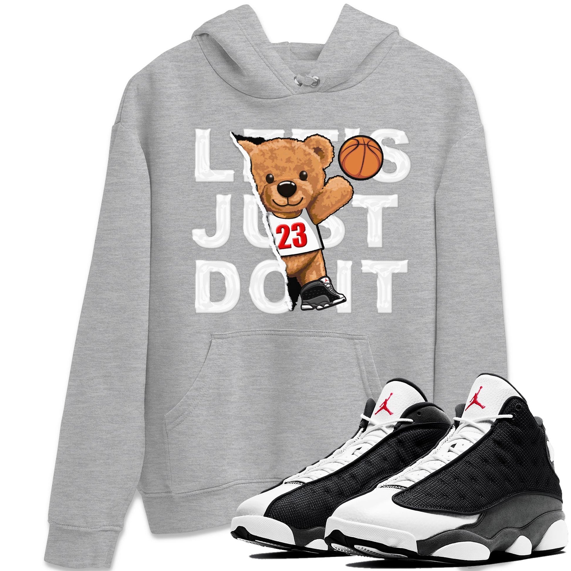 Air Jordan 13 Black Flint Sneaker Match Tees Rip Out Bear Streetwear Sneaker Shirt AJ 13s Black Flint Sneaker Release Tees Unisex Shirts Heather Grey 1