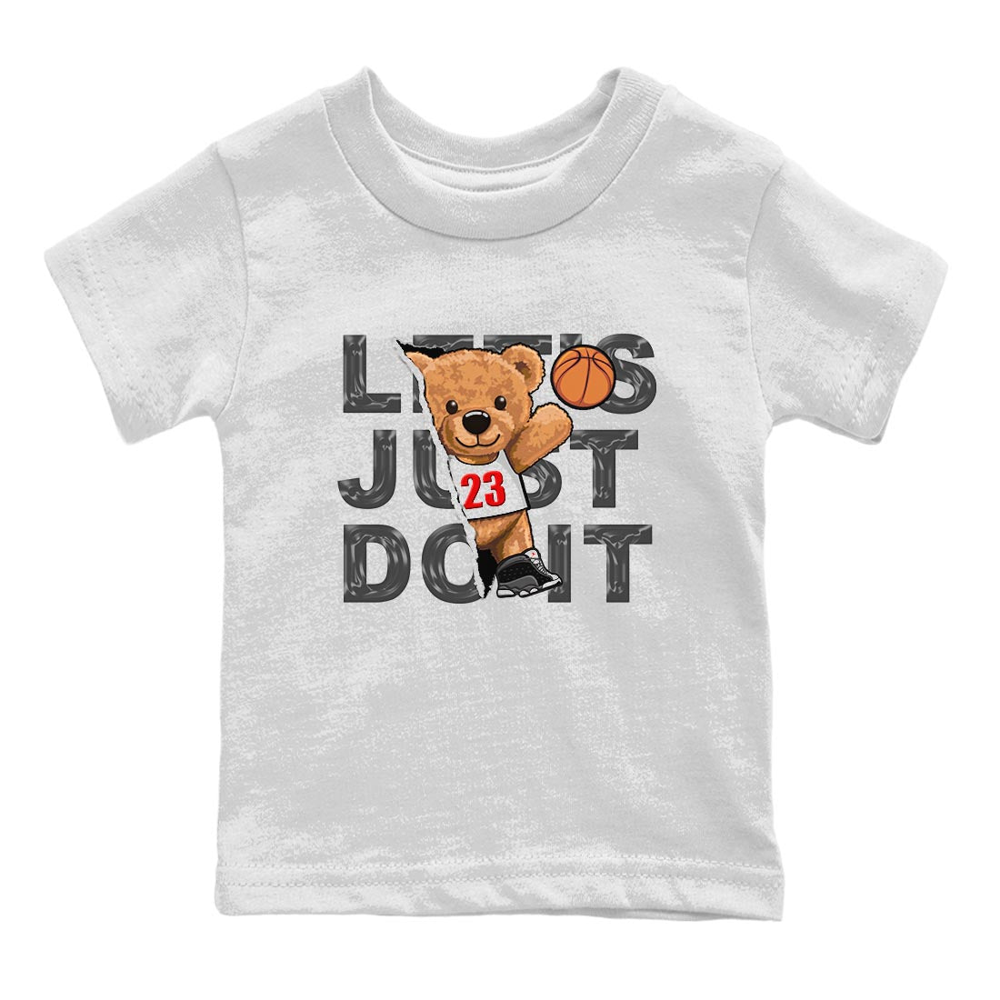 Air Jordan 13 Black Flint Sneaker Match Tees Rip Out Bear Streetwear Sneaker Shirt AJ 13s Black Flint Sneaker Release Tees Kids Shirts White 2