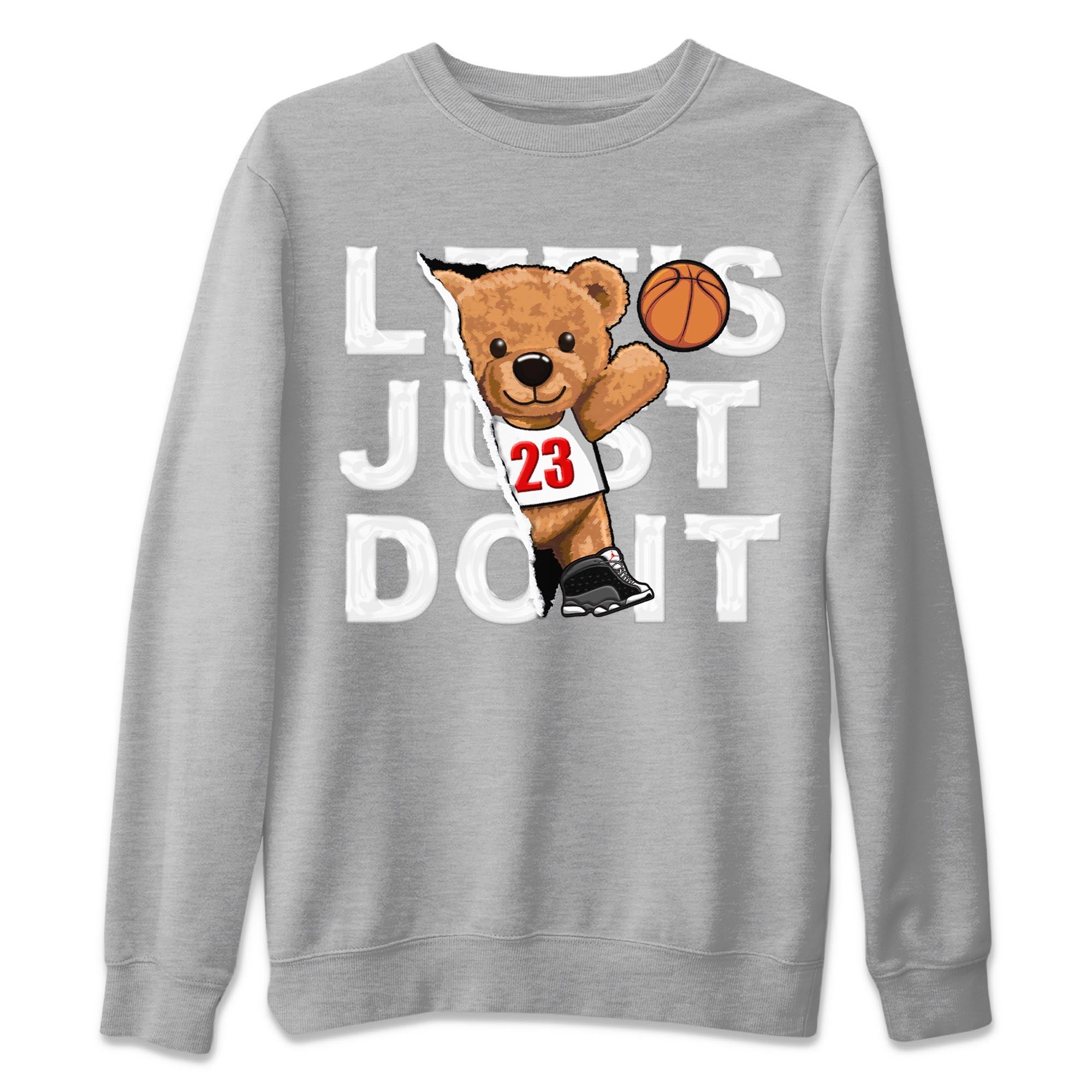 Air Jordan 13 Black Flint Sneaker Match Tees Rip Out Bear Streetwear Sneaker Shirt AJ 13s Black Flint Sneaker Release Tees Unisex Shirts Heather Grey 2