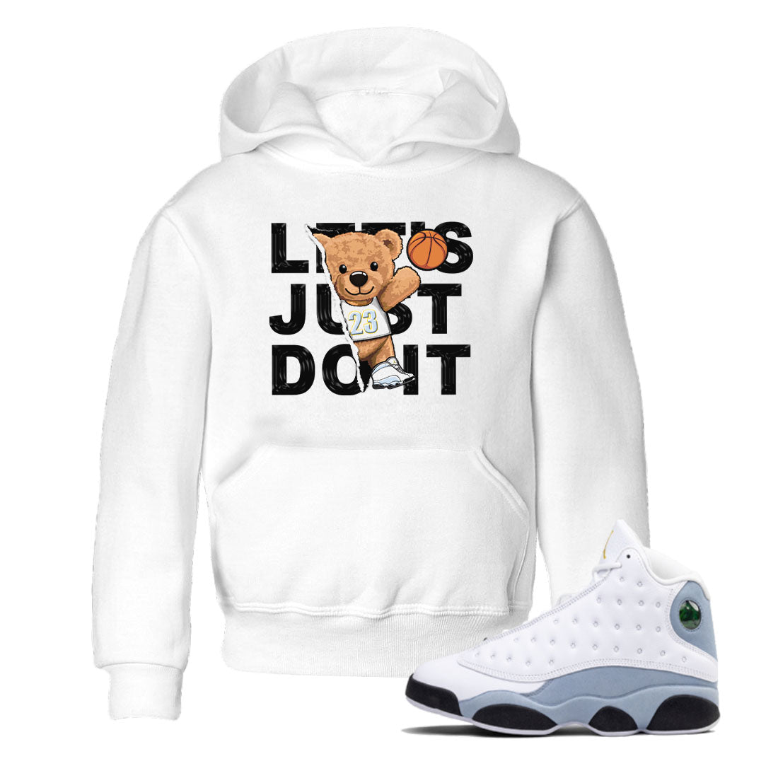 13s Blue Grey shirt to match jordans Rip Out Bear sneaker tees Air Jordan 13 Blue Grey Drip Gear Zone baby toddler White 1 cotton Shirt