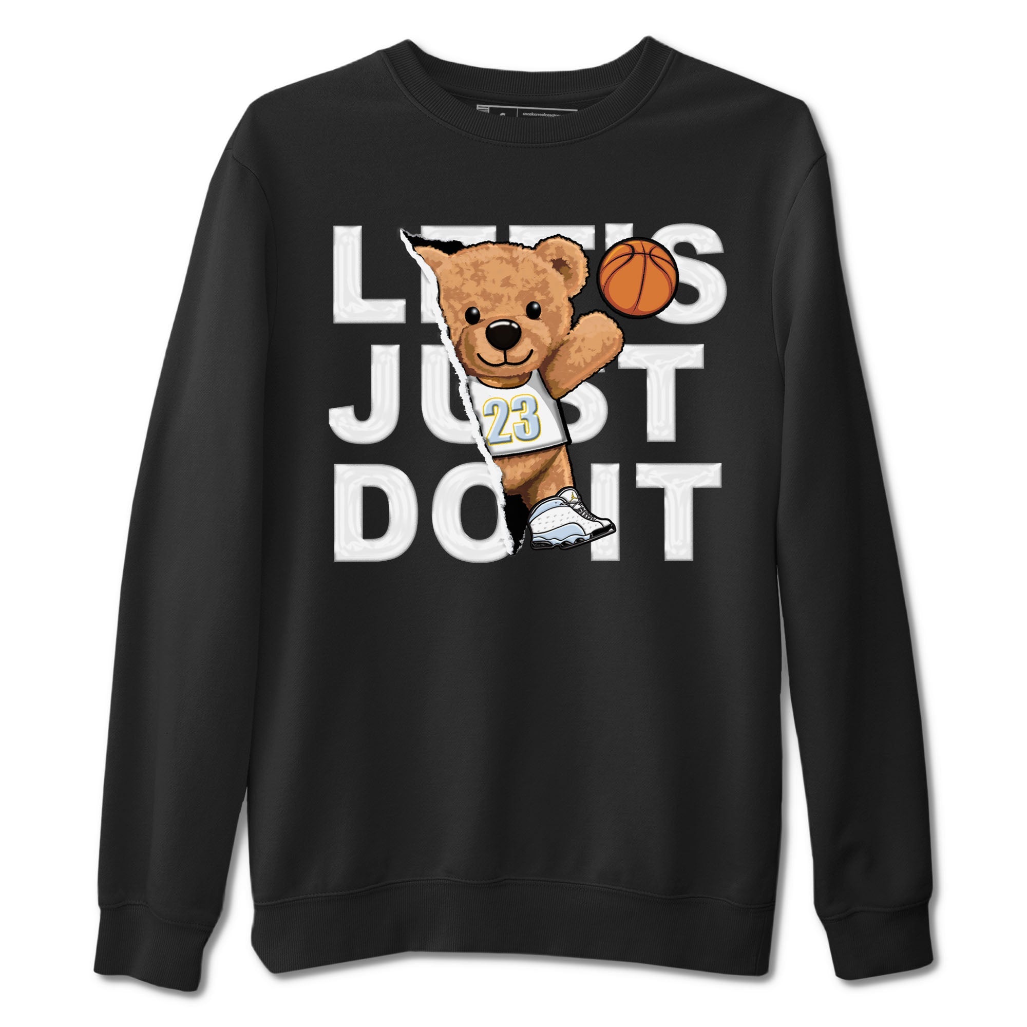 13s Blue Grey shirt to match jordans Rip Out Bear sneaker tees Air Jordan 13 Blue Grey Drip Gear Zone unisex cotton Black 2 crew neck shirt