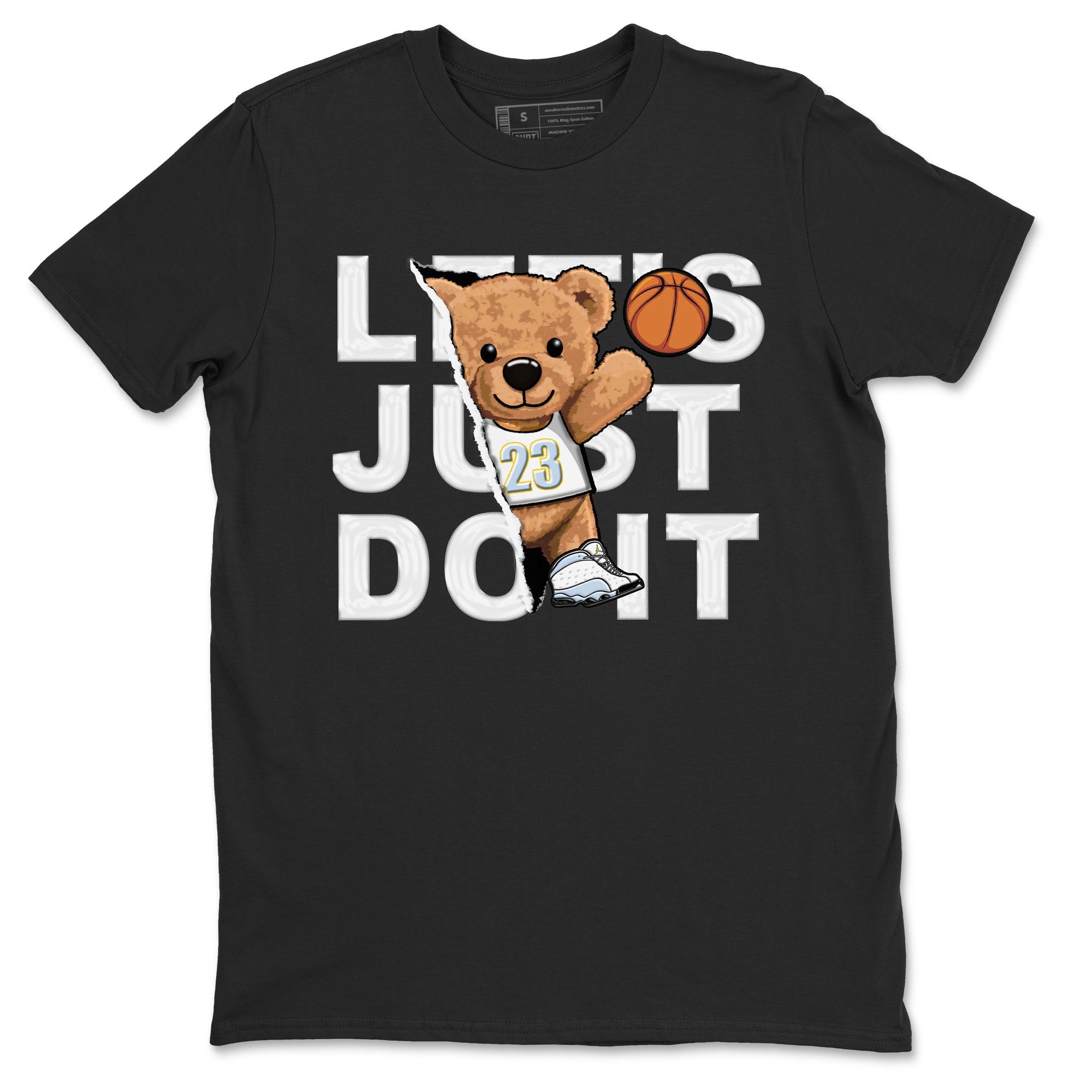 13s Blue Grey shirt to match jordans Rip Out Bear sneaker tees Air Jordan 13 Blue Grey Drip Gear Zone unisex cotton Black 2 crew neck shirt