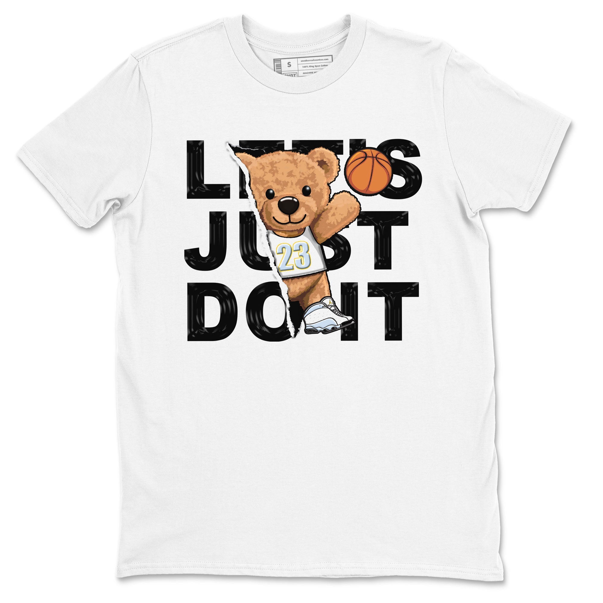 13s Blue Grey shirt to match jordans Rip Out Bear sneaker tees Air Jordan 13 Blue Grey Drip Gear Zone unisex cotton White 2 crew neck shirt