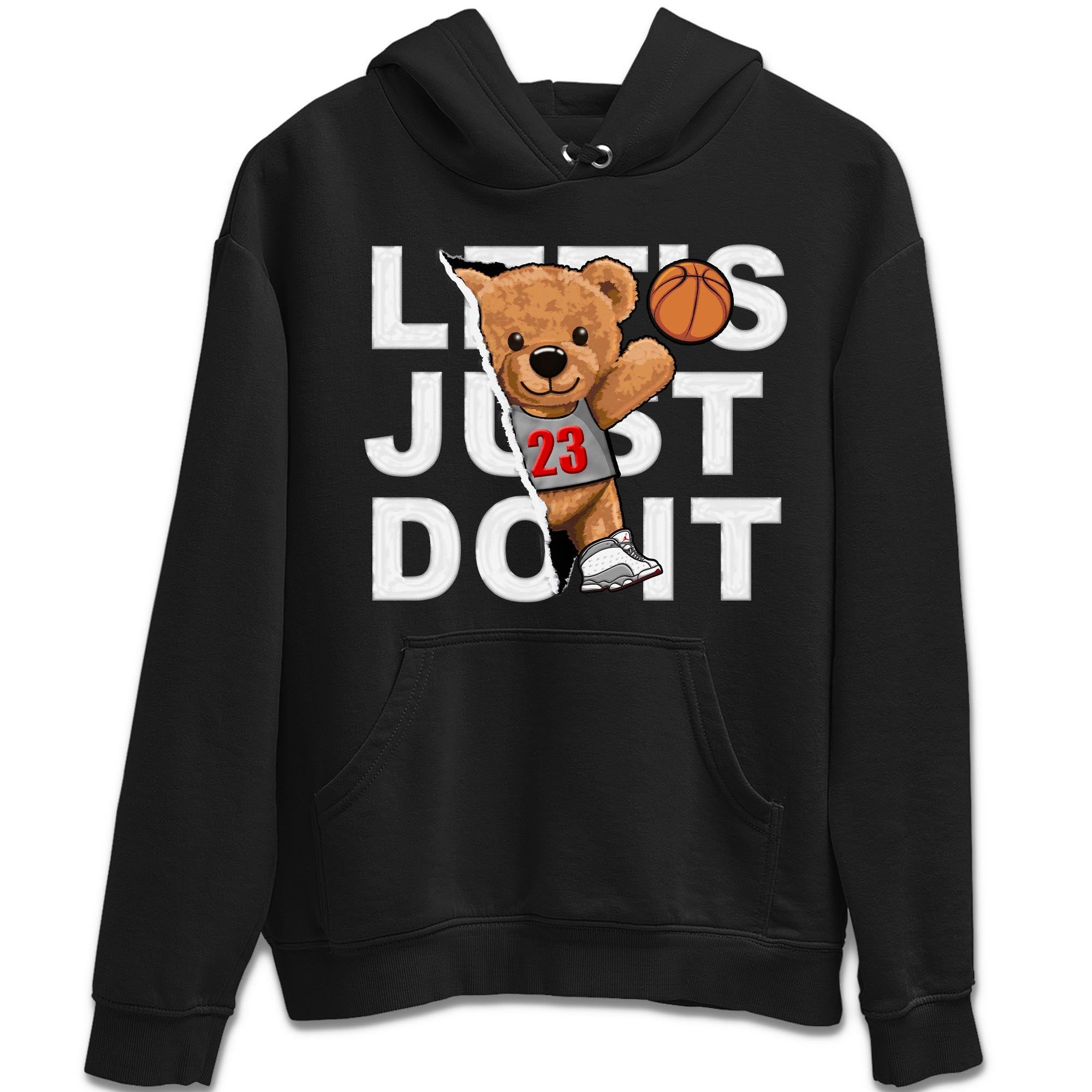 AJ13 Wolf Grey Sneaker Match Tees Rip Out Bear Streetwear Sneaker Shirt Air Jordan 13 Wolf Grey Drip Gear Zone Sneaker Matching Clothing Unisex Shirts Black 2