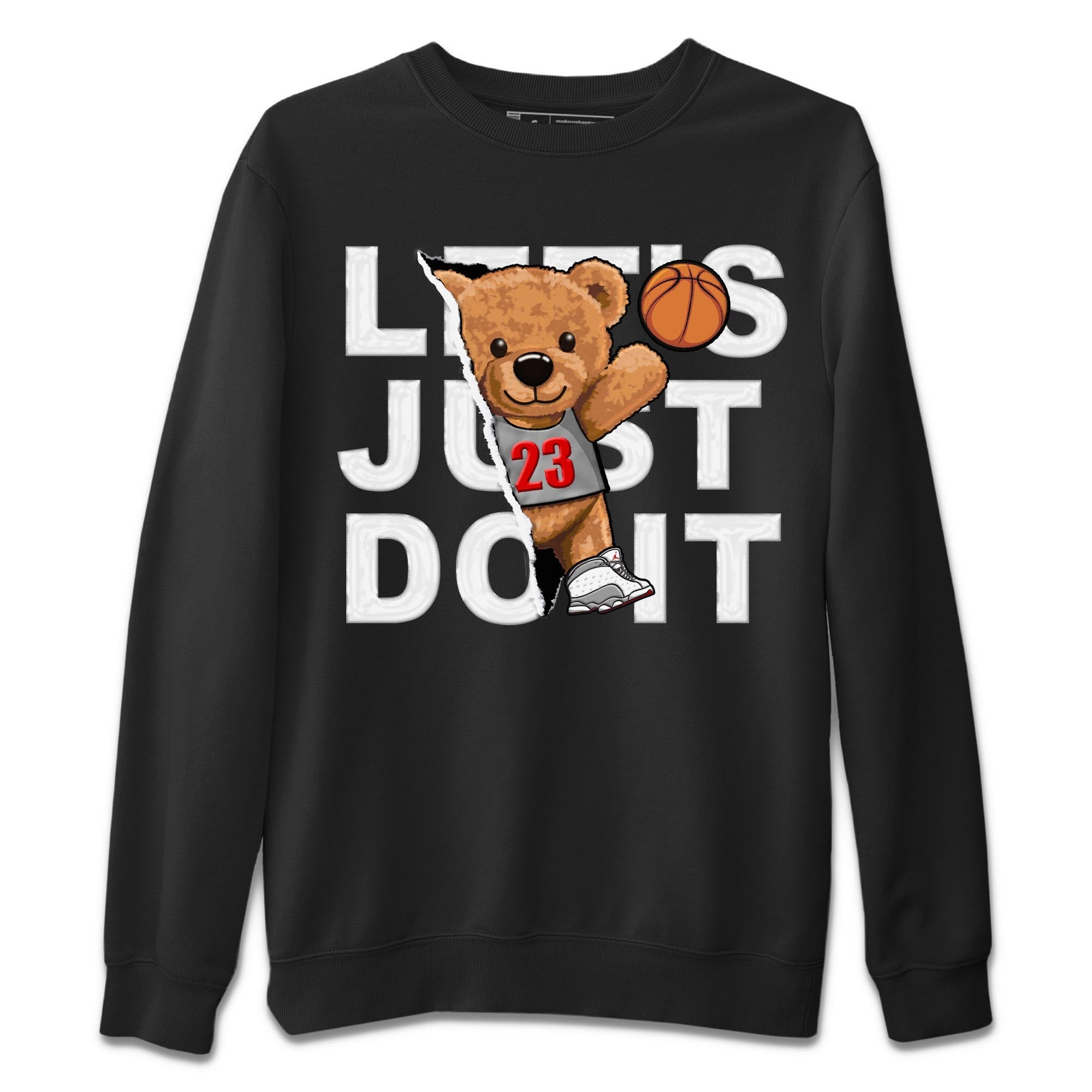 AJ13 Wolf Grey Sneaker Match Tees Rip Out Bear Streetwear Sneaker Shirt Air Jordan 13 Wolf Grey Drip Gear Zone Sneaker Matching Clothing Unisex Shirts Black 2