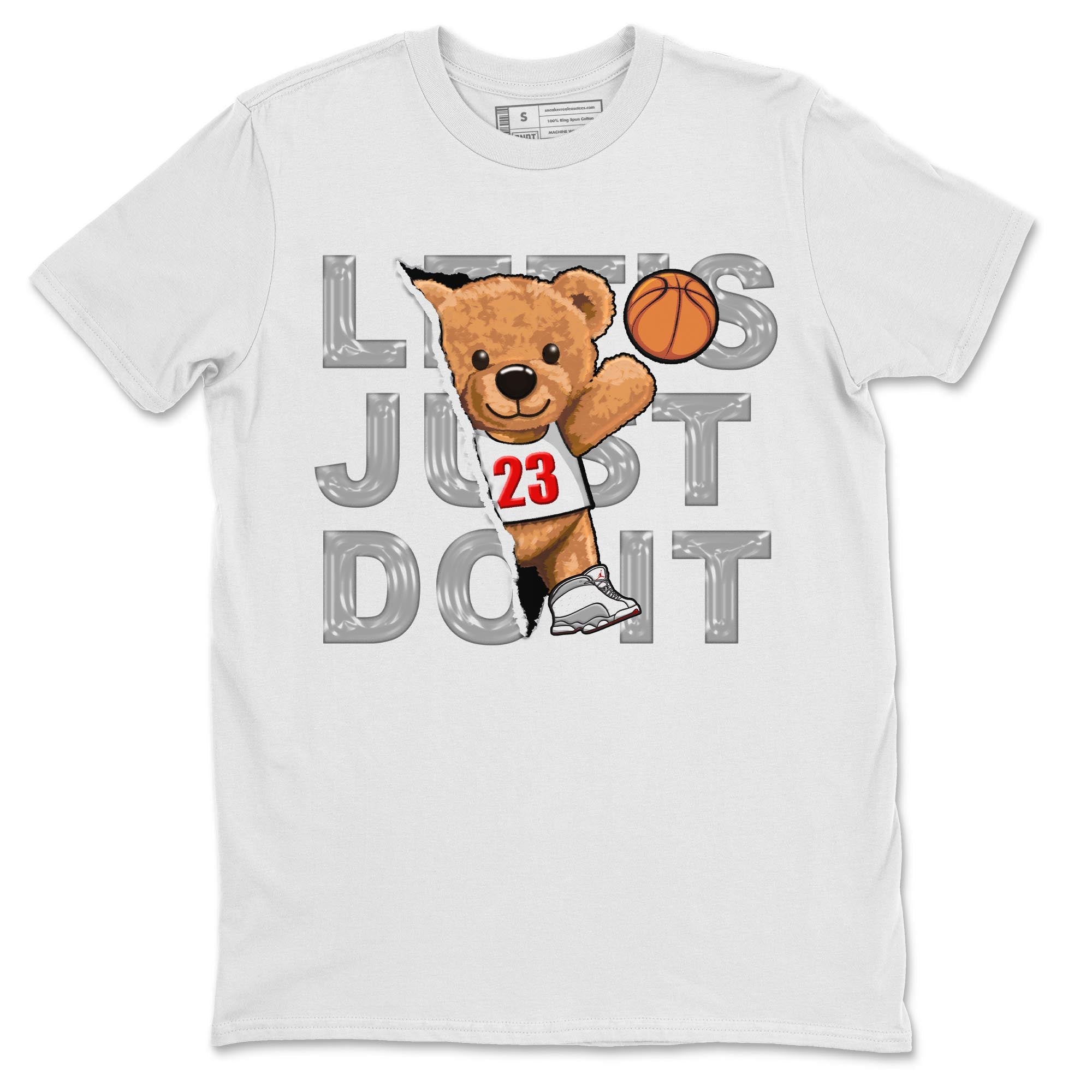 AJ13 Wolf Grey Sneaker Match Tees Rip Out Bear Streetwear Sneaker Shirt Air Jordan 13 Wolf Grey Drip Gear Zone Sneaker Matching Clothing Unisex Shirts White 2