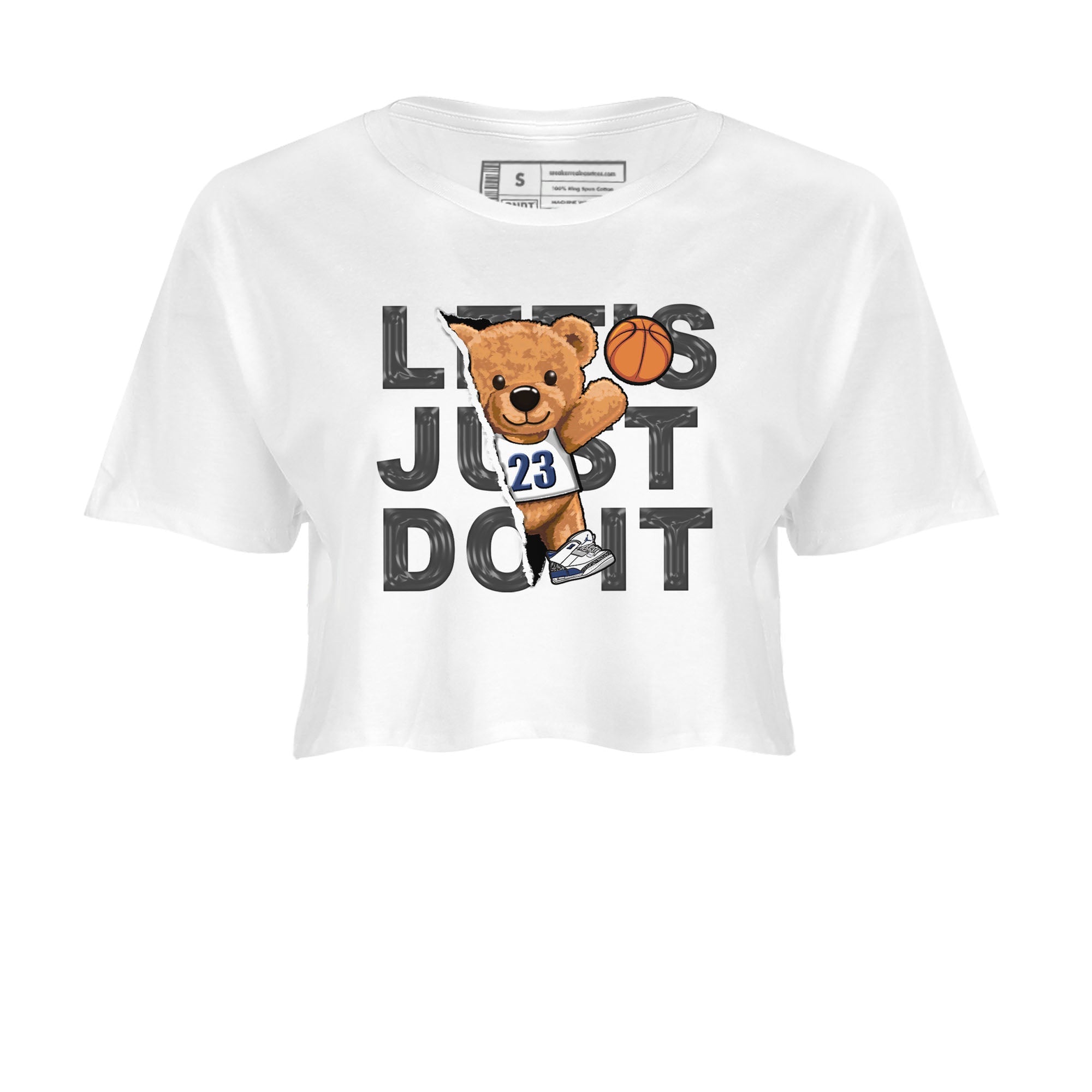 Air Jordan 3 Retro Midnight Navy shirt to match jordans Rip Out Bear sneaker shirt 3s Midnight Navy Drip Gear Zone White 2 crop shirt