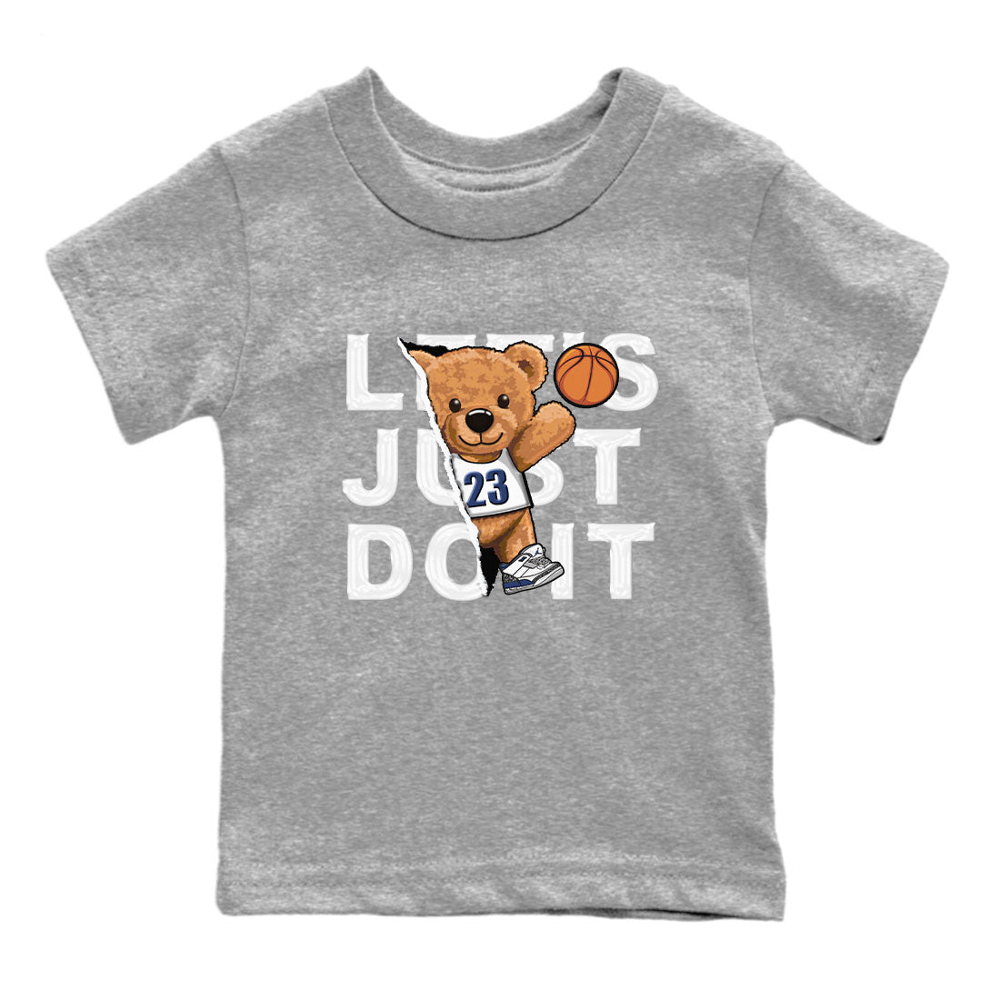 Air Jordan 3 Retro Midnight Navy shirt to match jordans Rip Out Bear sneaker shirt 3s Midnight Navy Drip Gear Zone baby toddler Heather Grey 2 cotton Shirt