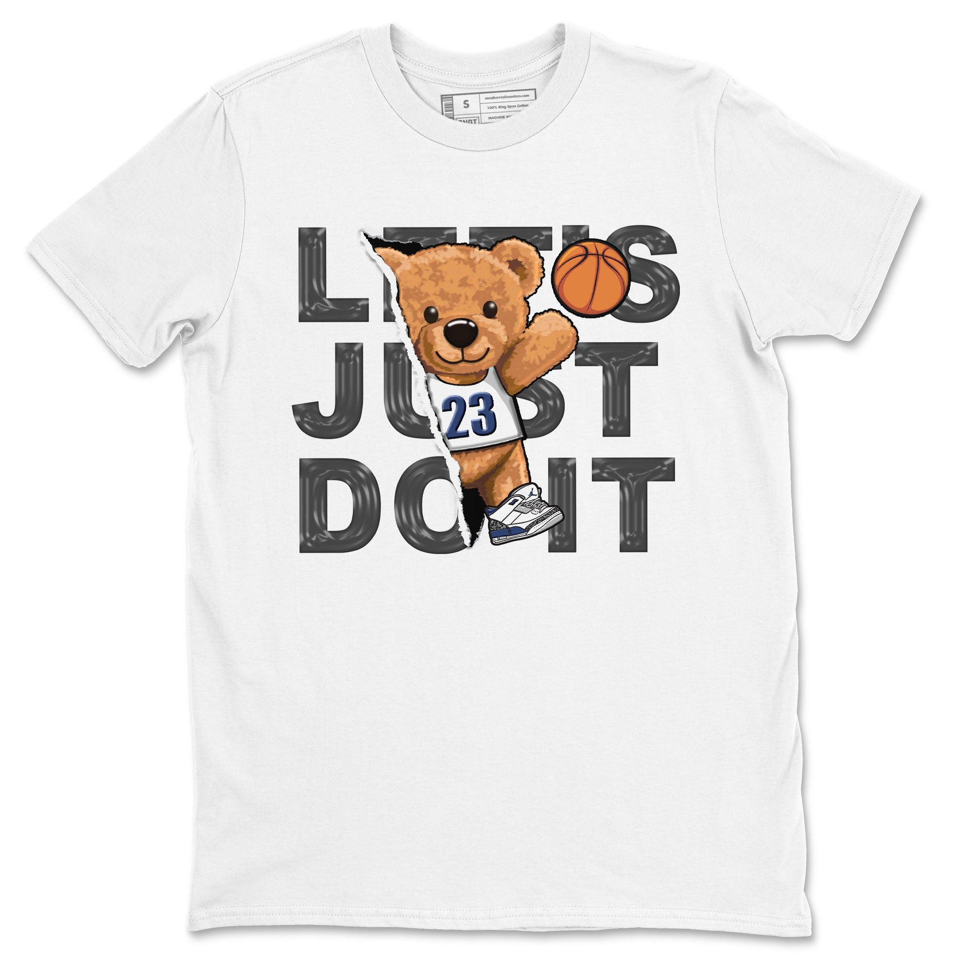 Air Jordan 3 Retro Midnight Navy shirt to match jordans Rip Out Bear sneaker shirt 3s Midnight Navy Drip Gear Zone unisex crew neck cotton White 2 crew neck shirt