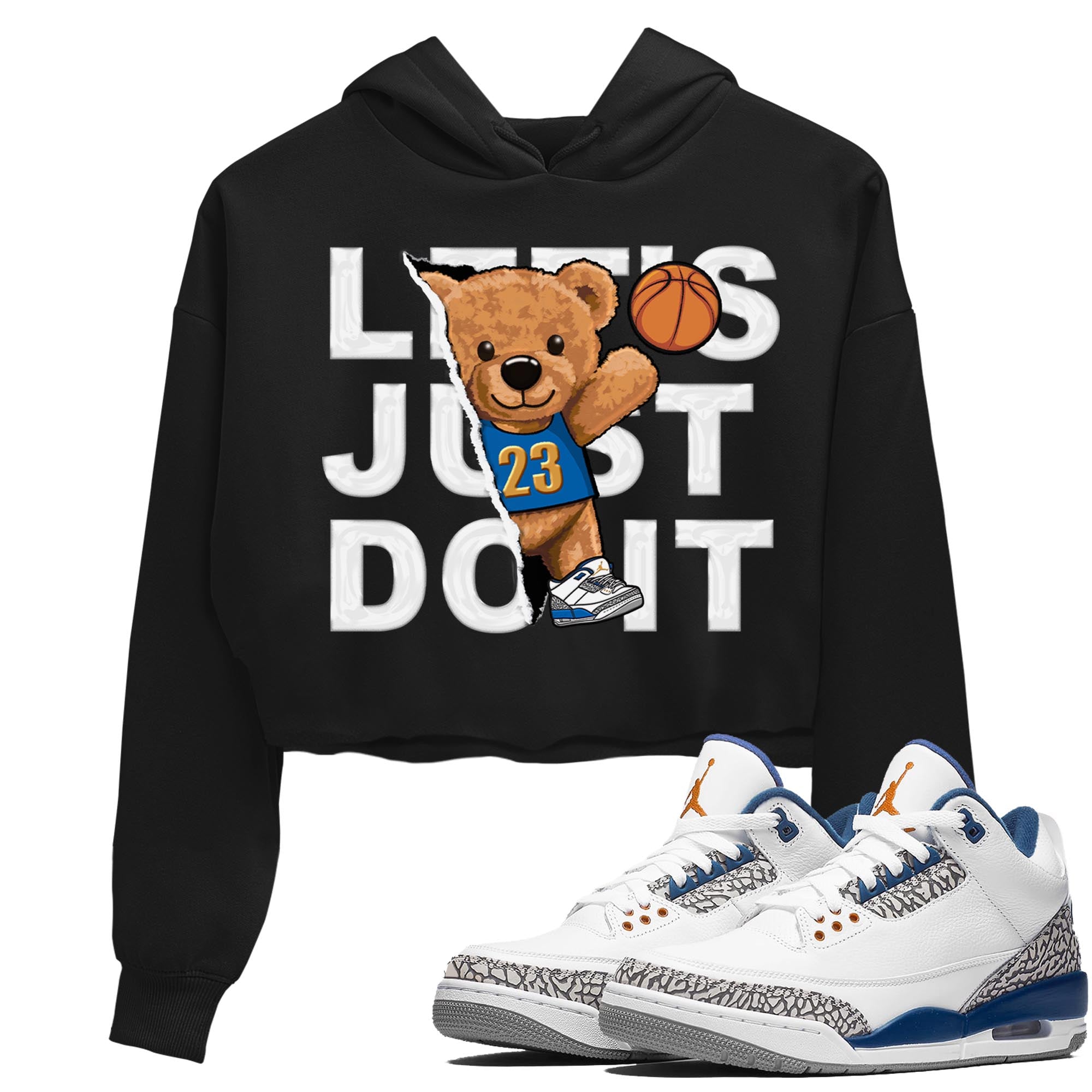 Air Jordan 3 Wizards Sneaker Match Tees Rip Out Bear Streetwear Sneaker Shirt Air Jordan 3 Wizards Sneaker Release Tees Women's Shirts Black 1