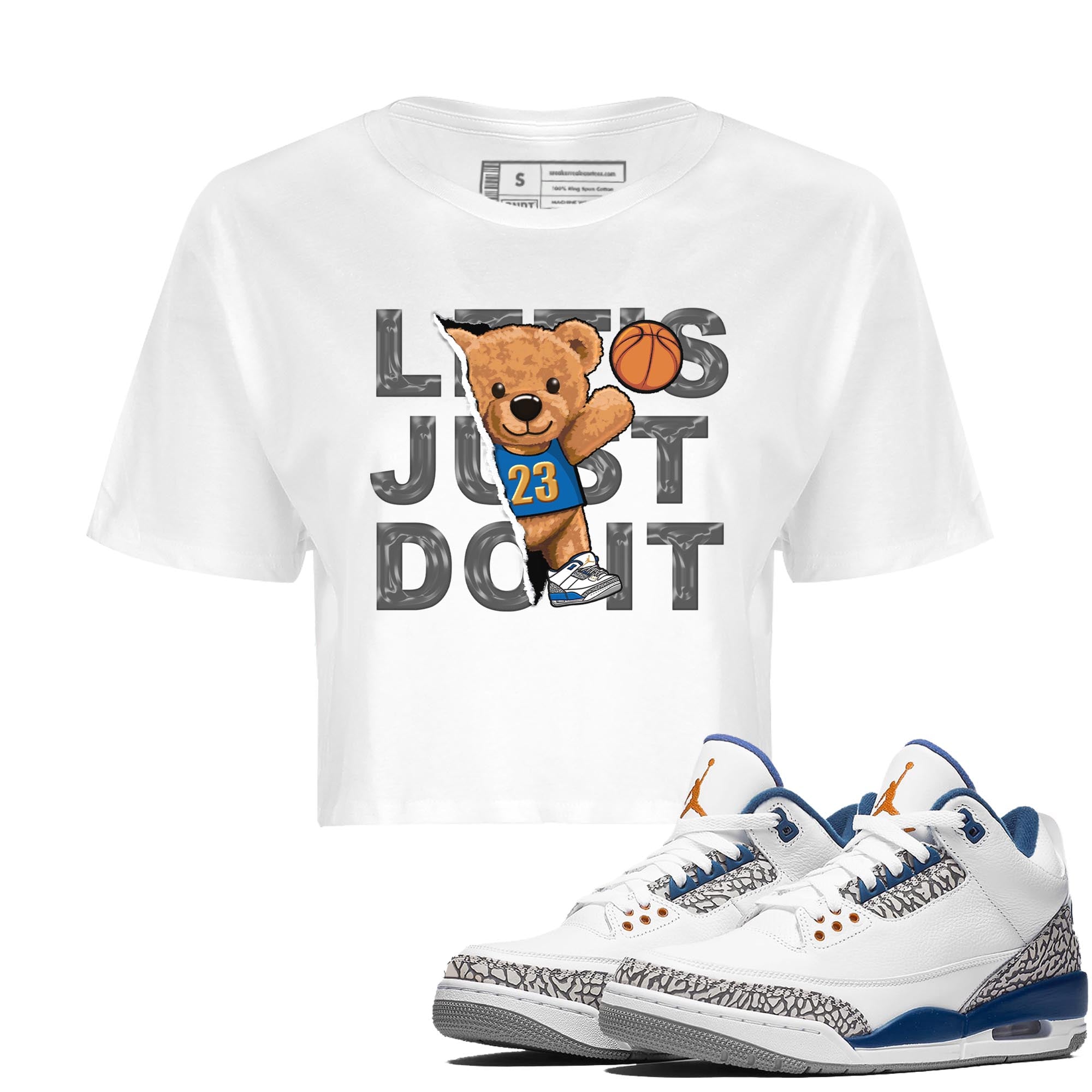 Air Jordan 3 Wizards Rip Out Bear WMNS Cotton Sneaker Hoodie Air Jordan 3 Wizards Sneaker Crop Hoodie Size Chart