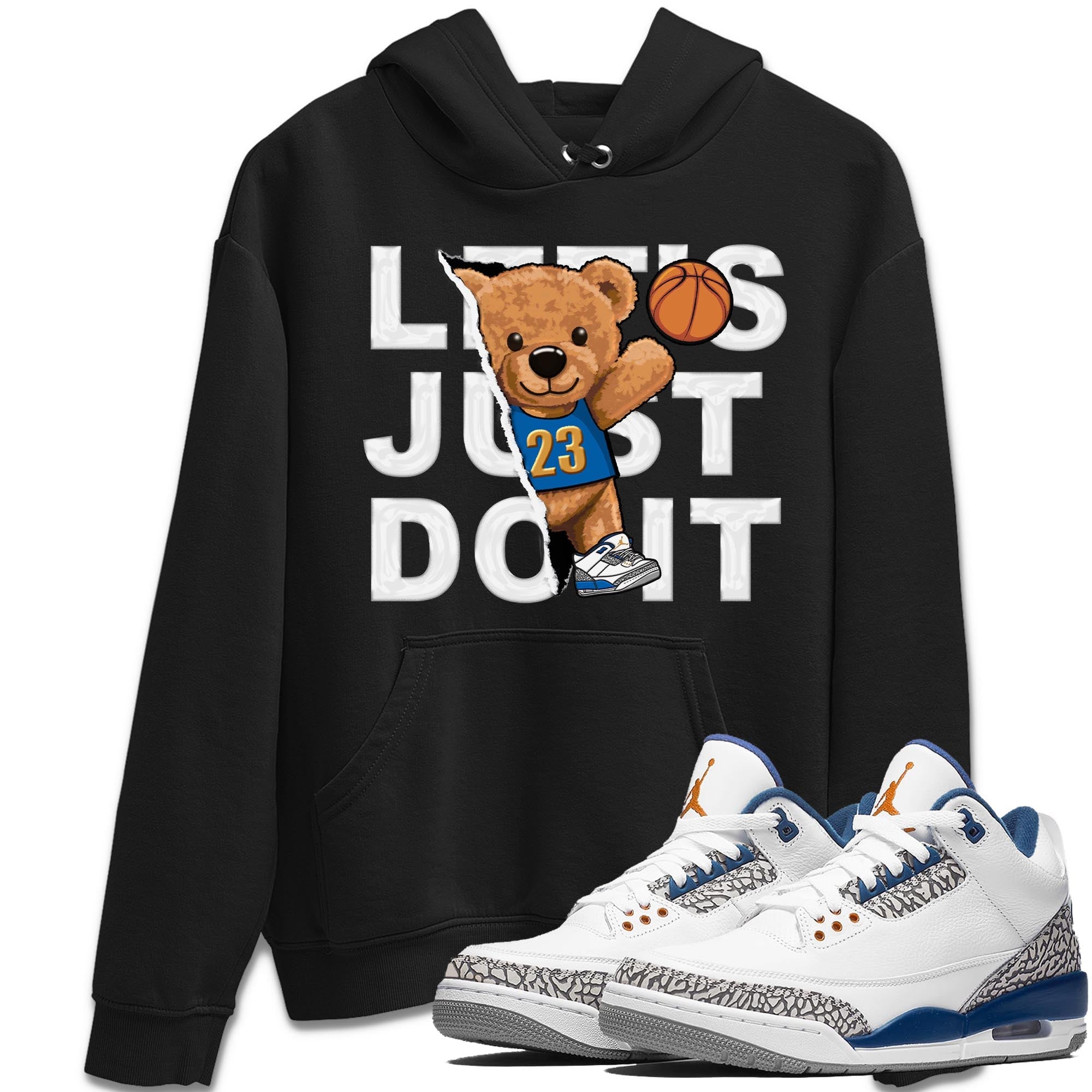 Air Jordan 3 Wizards Sneaker Match Tees Rip Out Bear Streetwear Sneaker Shirt Air Jordan 3 Wizards Sneaker Release Tees Unisex Shirts Black 1