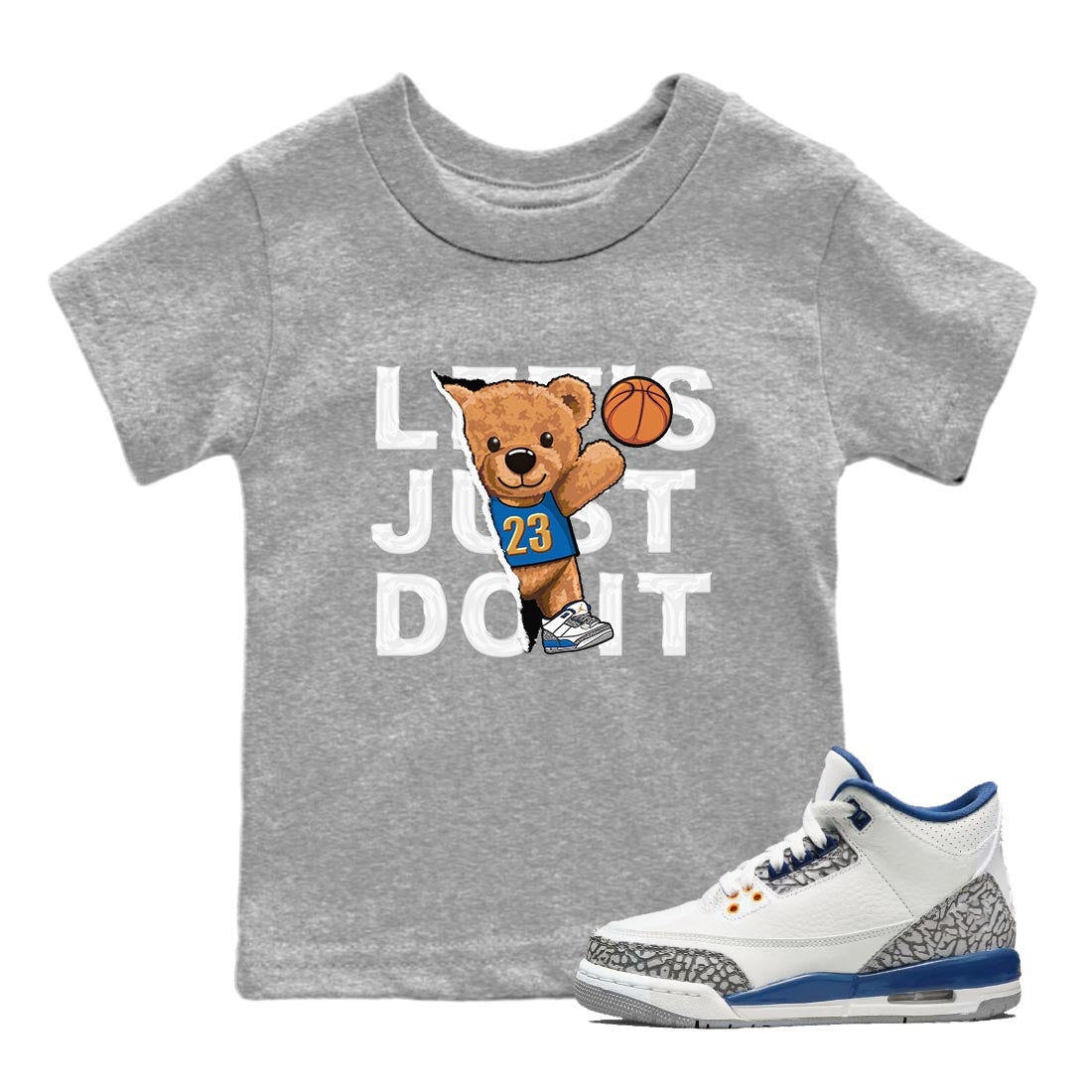 Air Jordan 3 Wizards Rip Out Bear Baby and Kids Streetwear Sneaker Shirt Air Jordan 3 Wizards Kids Streetwear Sneaker Shirt Size Chart