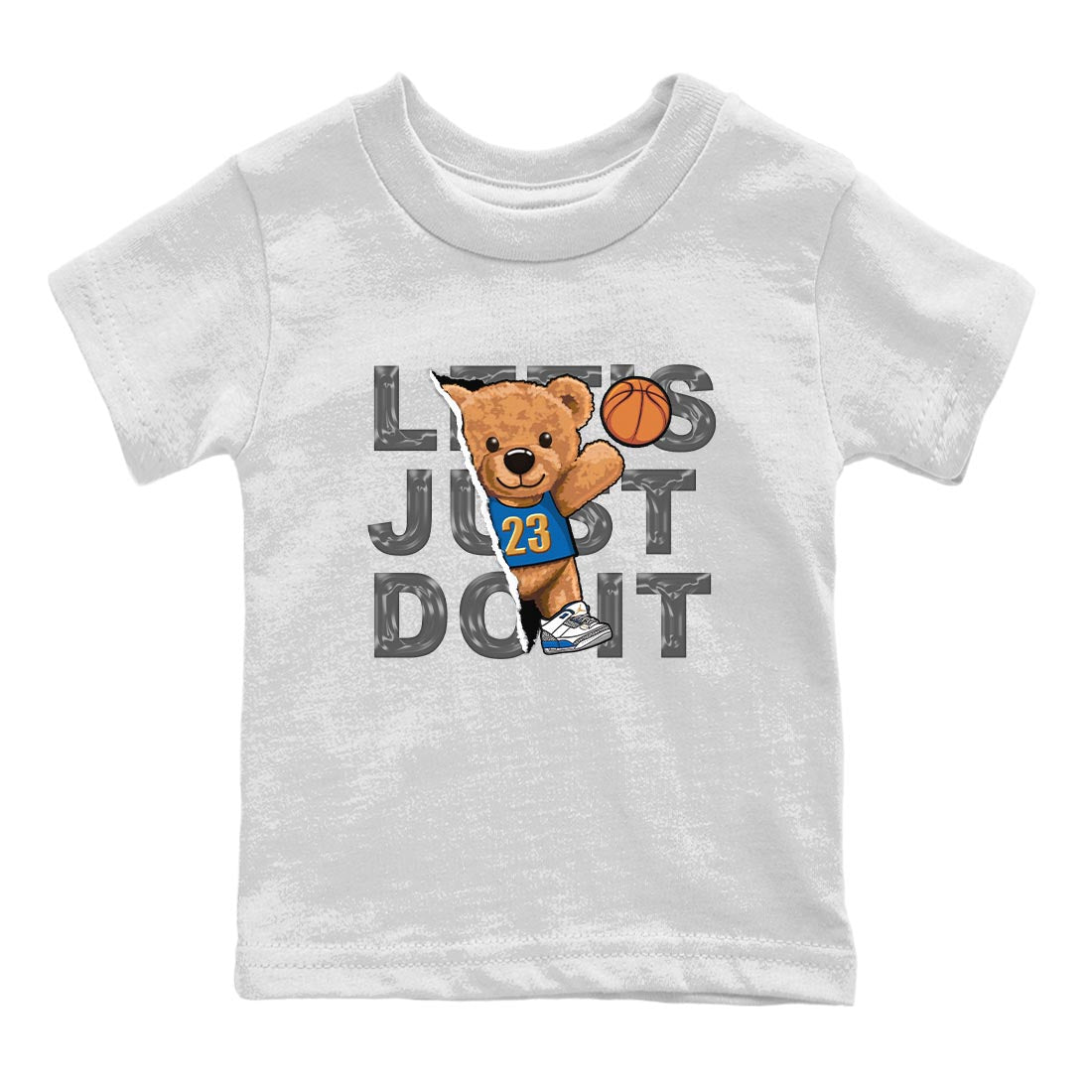 Air Jordan 3 Wizards Sneaker Match Tees Rip Out Bear Streetwear Sneaker Shirt Air Jordan 3 Wizards Sneaker Release Tees Kids Shirts White 2