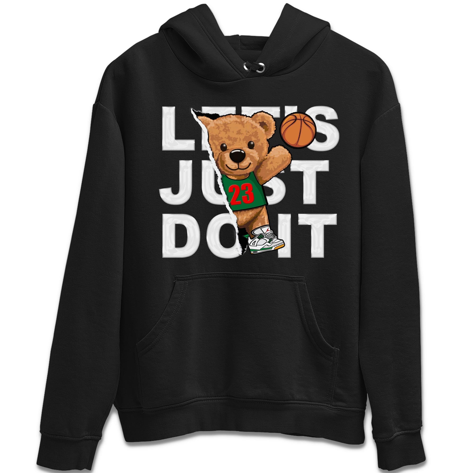 Air Jordan 4 Pine Green Sneaker Match Tees Rip Out Bear Streetwear Sneaker Shirt AJ 4s Pine Green Sneaker Release Tees Unisex Shirts Black 2