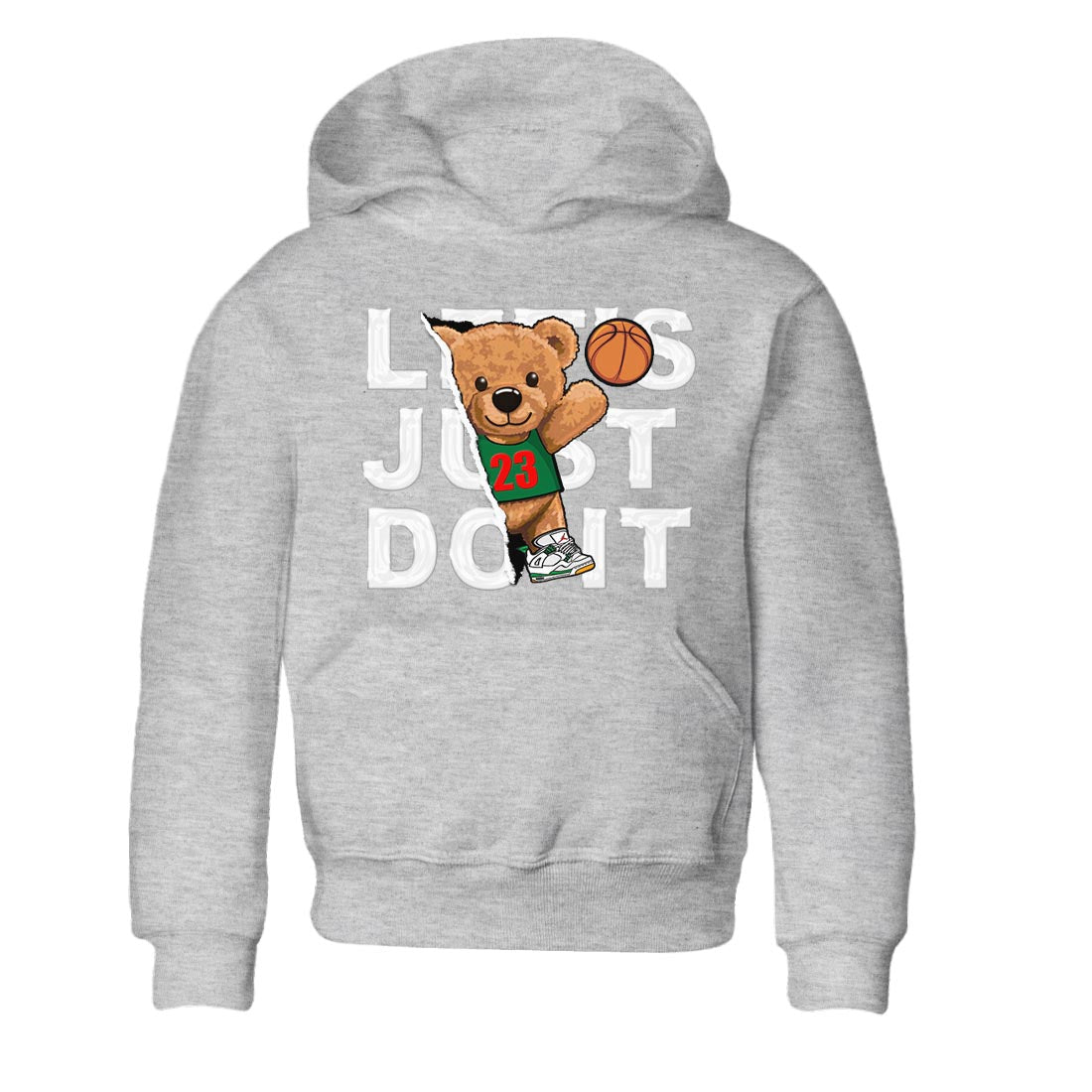 Air Jordan 4 Pine Green Sneaker Match Tees Rip Out Bear Streetwear Sneaker Shirt AJ 4s Pine Green Sneaker Release Tees Kids Shirts Heather Grey 2