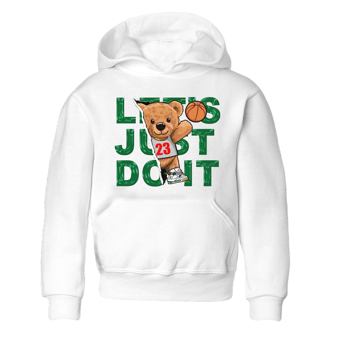 Air Jordan 4 Pine Green Sneaker Match Tees Rip Out Bear Streetwear Sneaker Shirt AJ 4s Pine Green Sneaker Release Tees Kids Shirts White 2