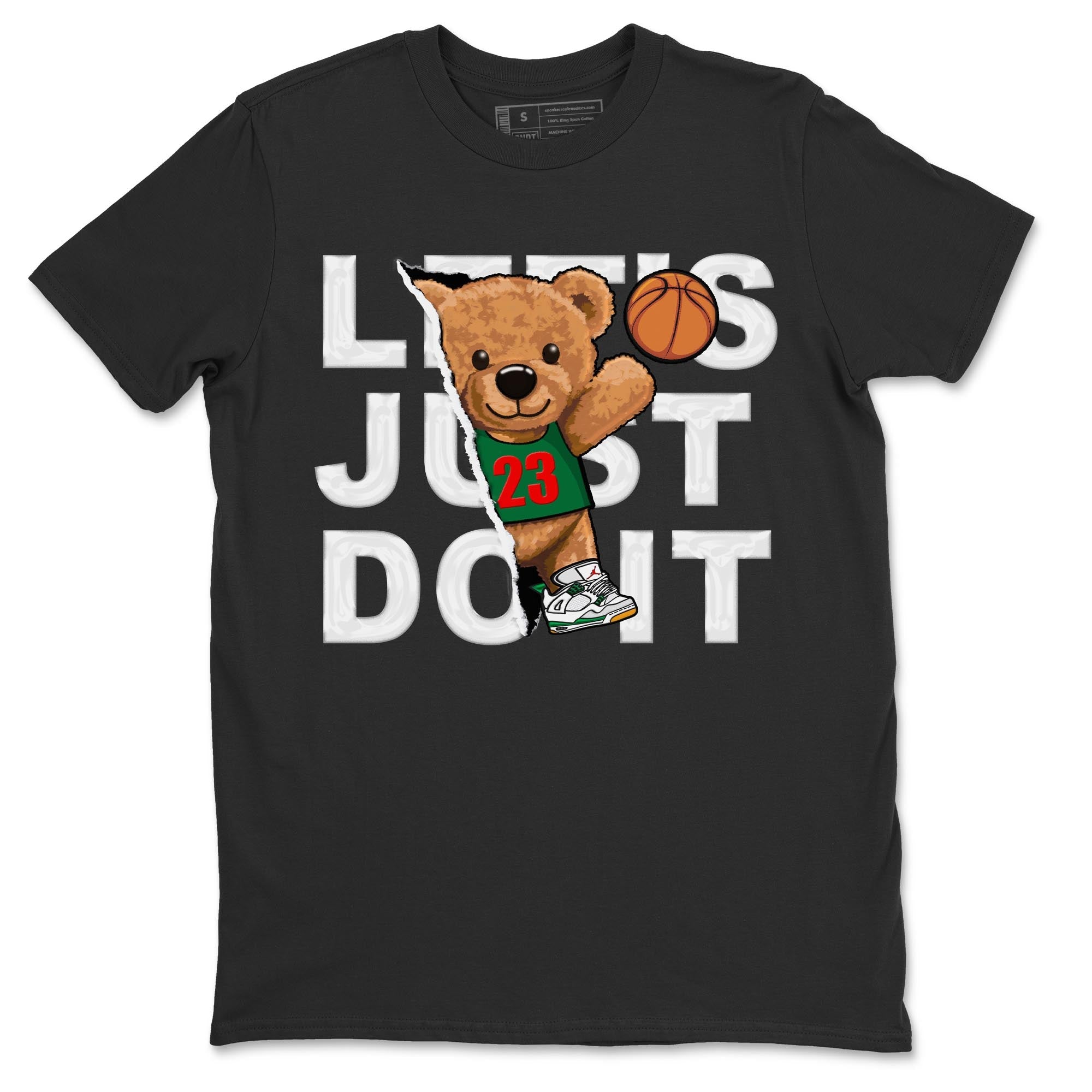 Air Jordan 4 Pine Green Sneaker Match Tees Rip Out Bear Streetwear Sneaker Shirt AJ 4s Pine Green Sneaker Release Tees Unisex Shirts Black 2