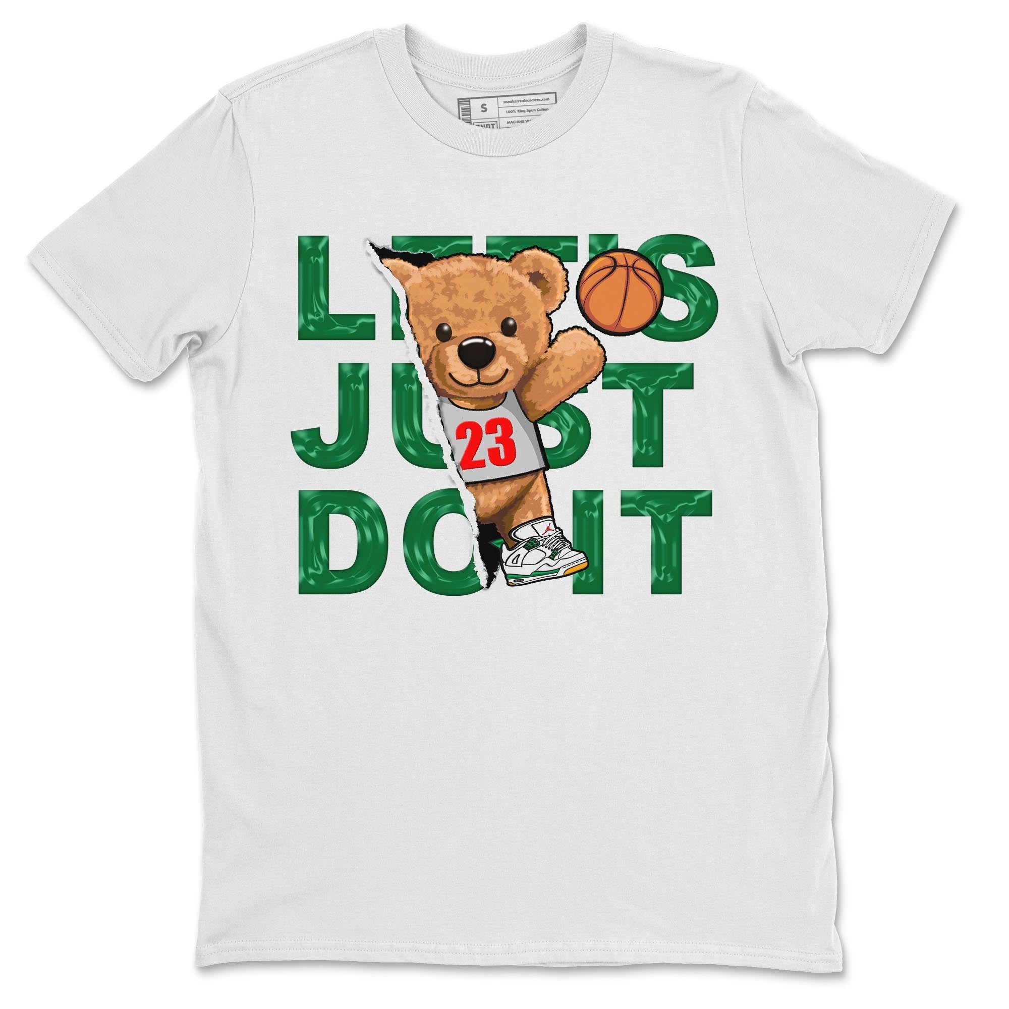 Air Jordan 4 Pine Green Sneaker Match Tees Rip Out Bear Streetwear Sneaker Shirt AJ 4s Pine Green Sneaker Release Tees Unisex Shirts White 2