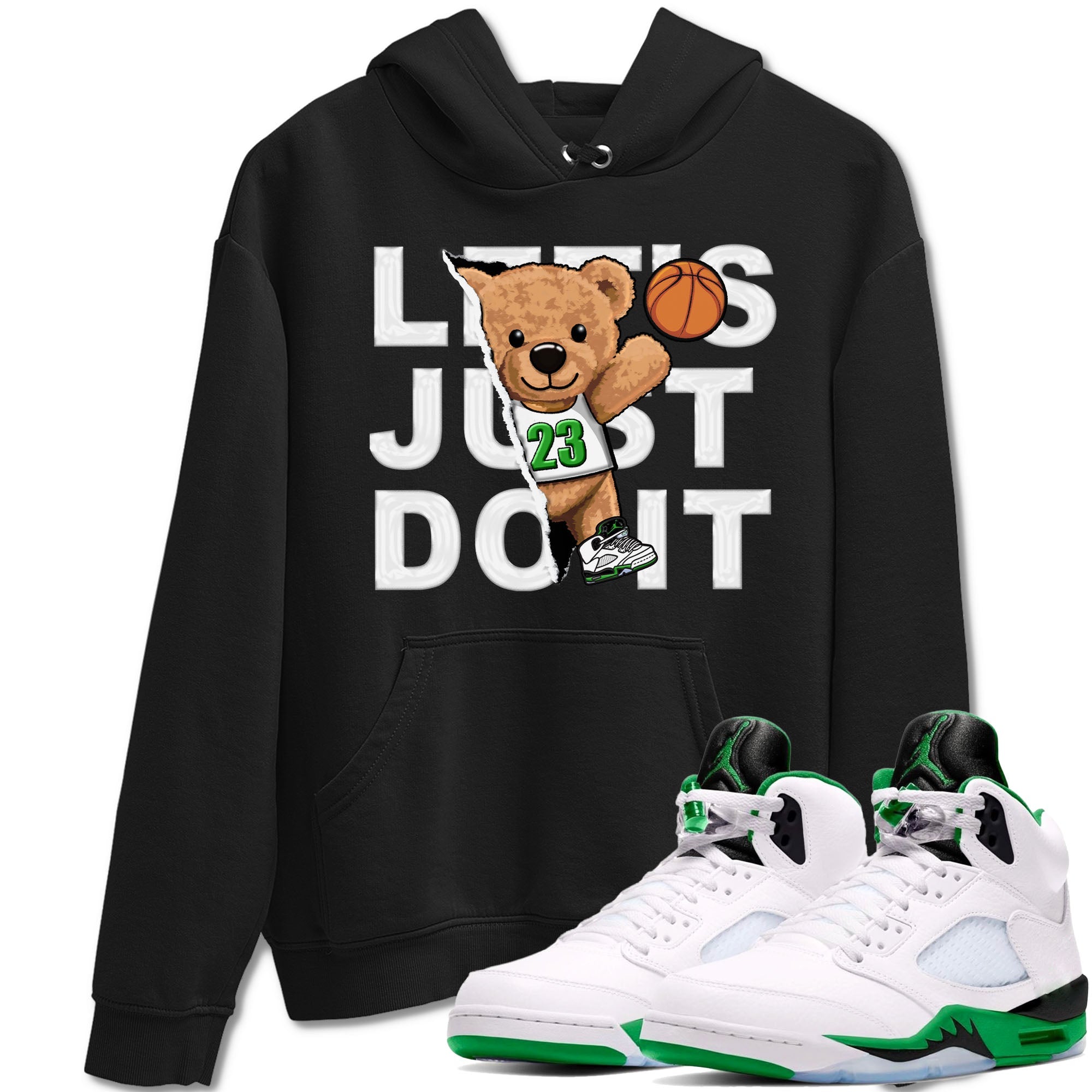5s Lucky Green shirt to match jordans Rip Out Bear sneaker tees Air Jordan 5 Lucky Green Drip Gear Zone unisex cotton Black 1 crew neck shirt