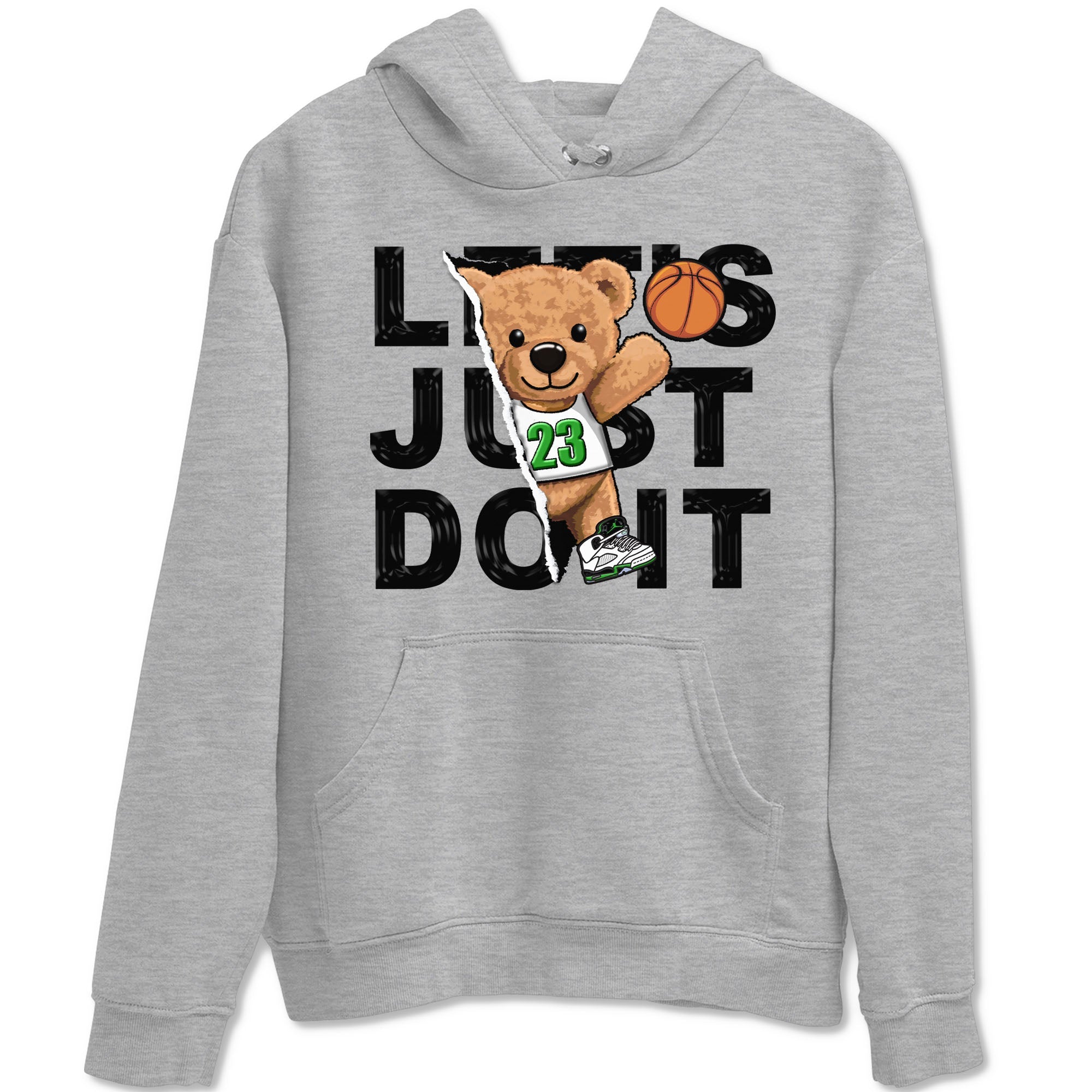 5s Lucky Green shirt to match jordans Rip Out Bear sneaker tees Air Jordan 5 Lucky Green Drip Gear Zone unisex cotton Heather Grey 2 crew neck shirt