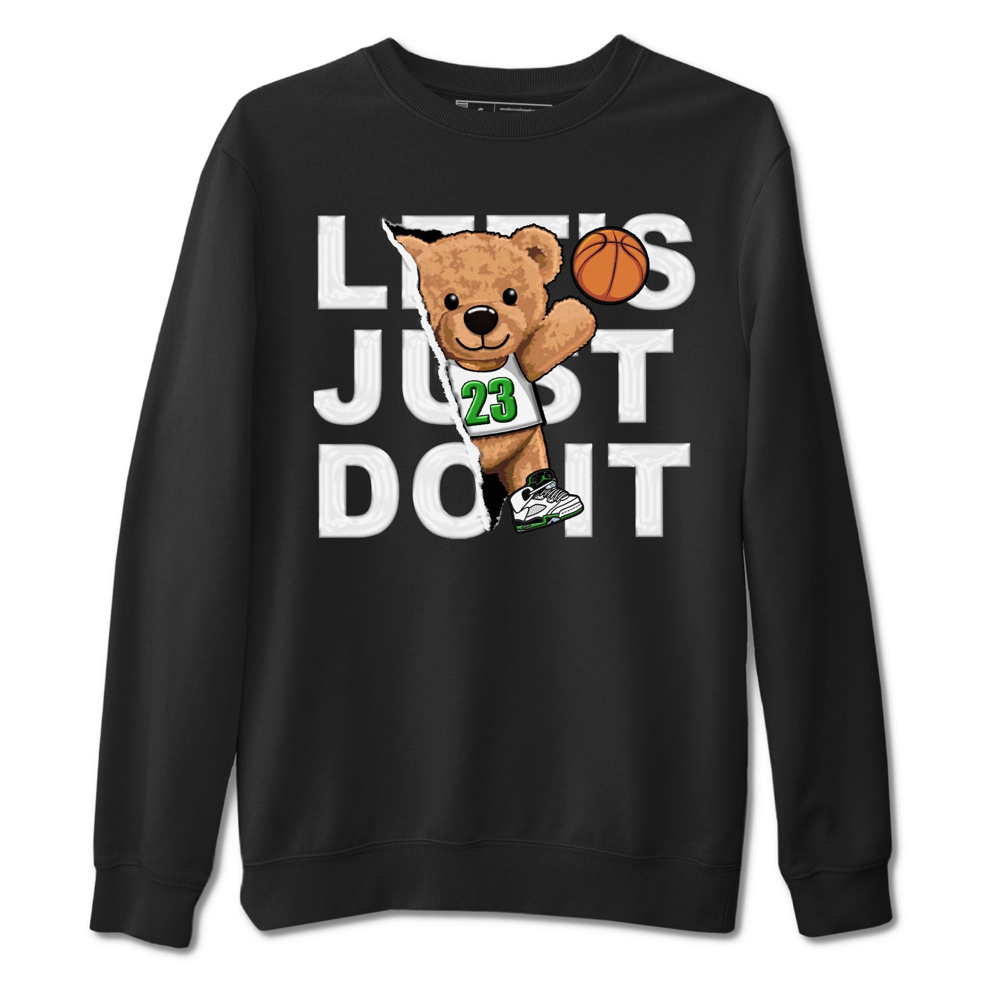 5s Lucky Green shirt to match jordans Rip Out Bear sneaker tees Air Jordan 5 Lucky Green Drip Gear Zone unisex cotton Black 2 crew neck shirt