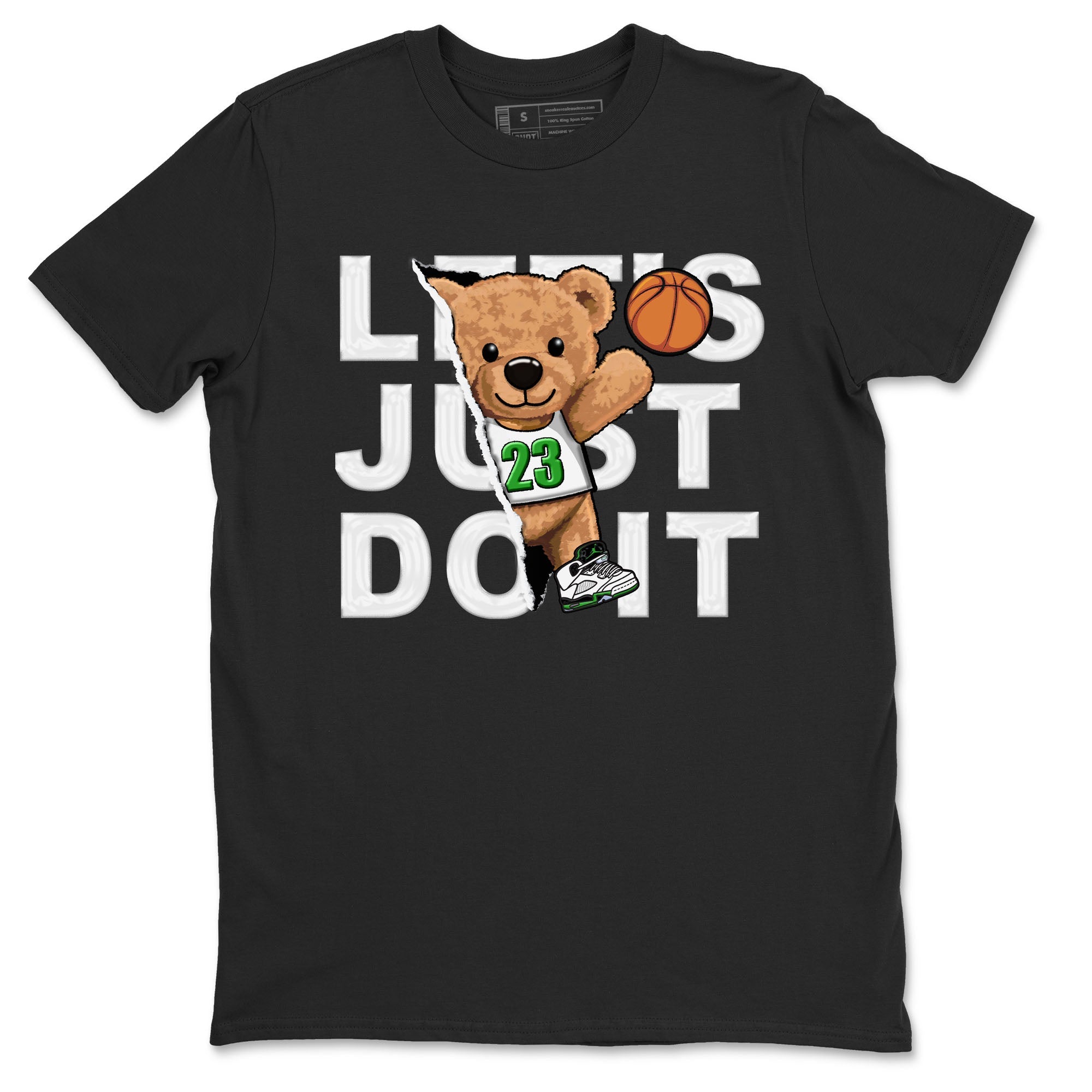 5s Lucky Green shirt to match jordans Rip Out Bear sneaker tees Air Jordan 5 Lucky Green Drip Gear Zone unisex cotton Black 2 crew neck shirt