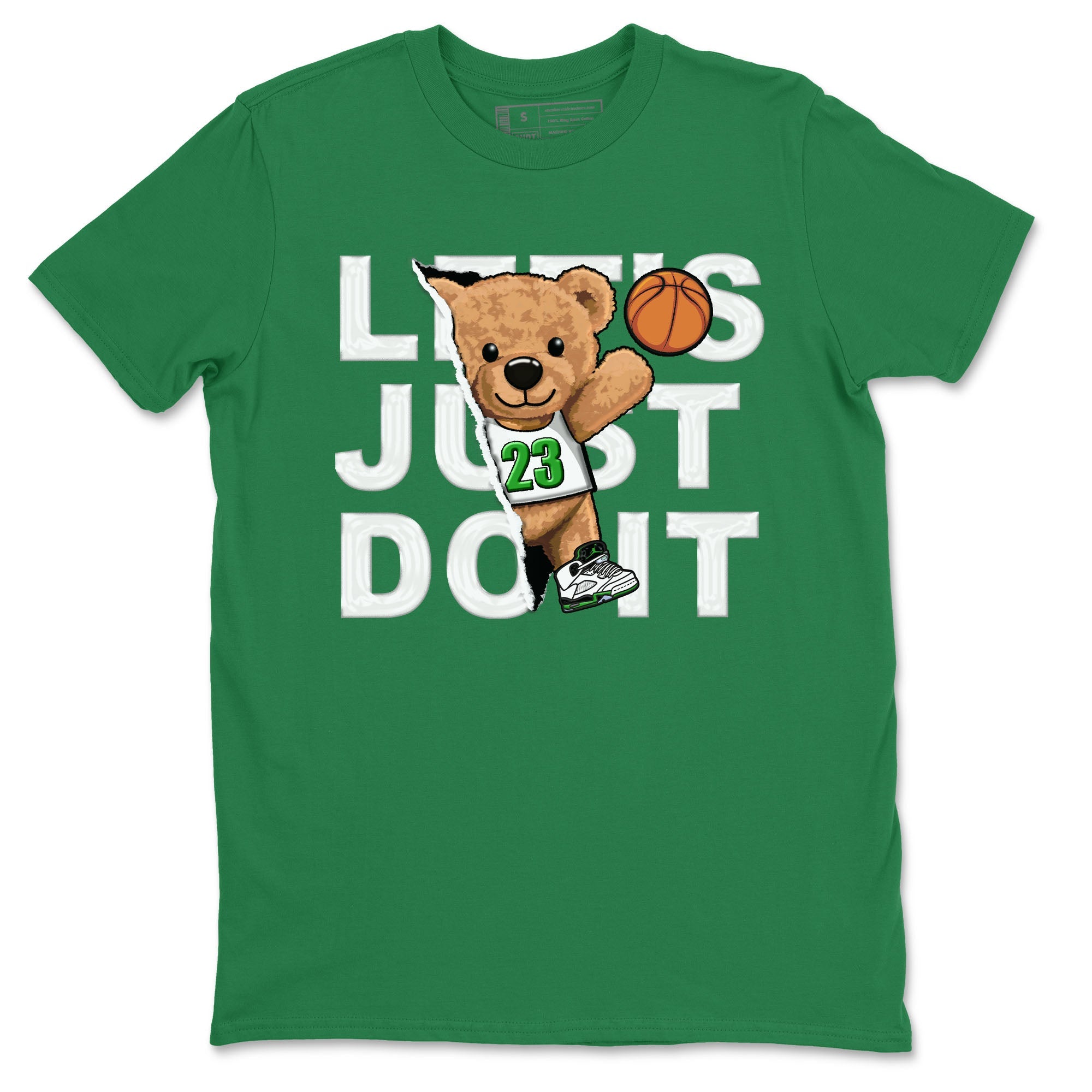 5s Lucky Green shirt to match jordans Rip Out Bear sneaker tees Air Jordan 5 Lucky Green Drip Gear Zone unisex cotton Kelly Green 2 crew neck shirt