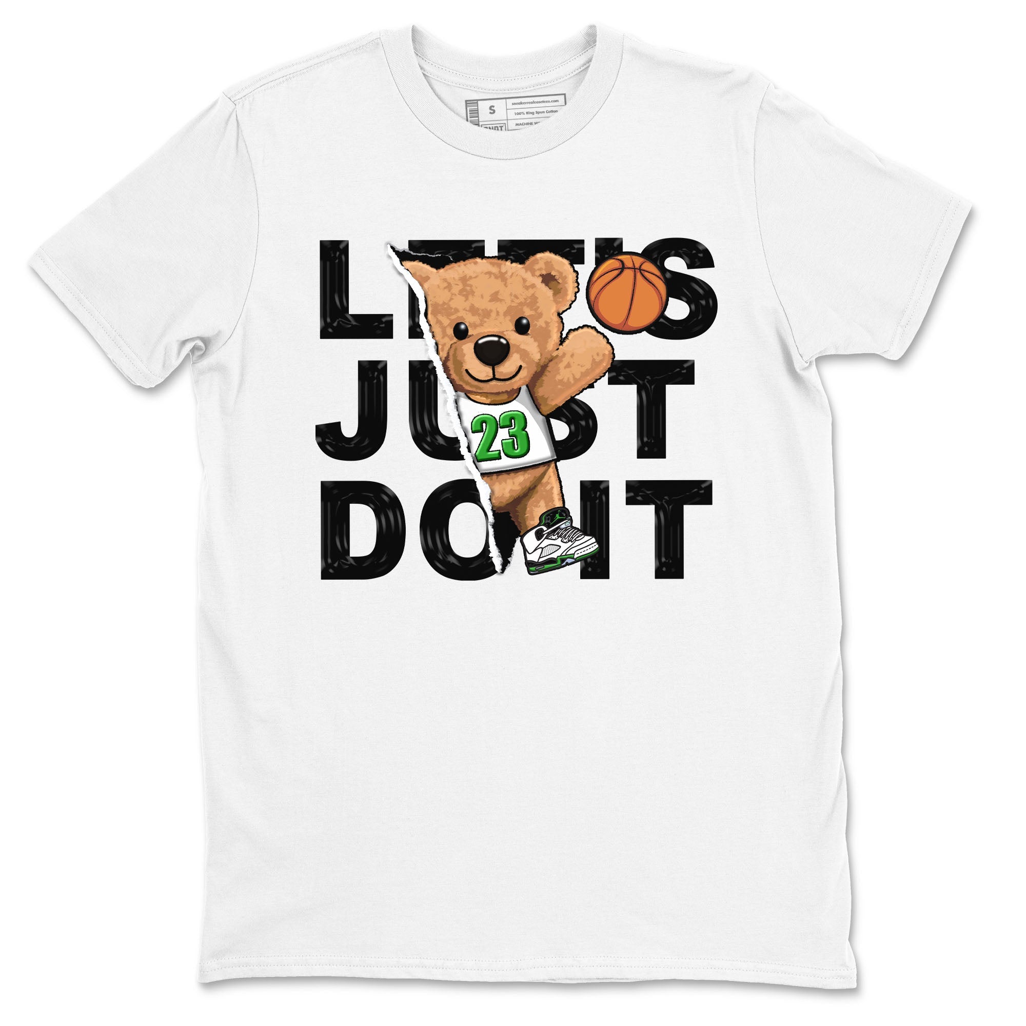 5s Lucky Green shirt to match jordans Rip Out Bear sneaker tees Air Jordan 5 Lucky Green Drip Gear Zone unisex cotton White 2 crew neck shirt
