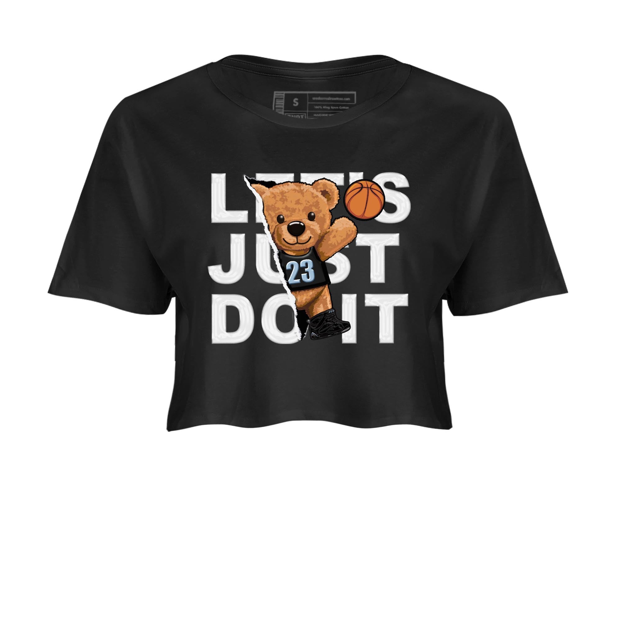 Air Jordan 7 Chambray shirt to match jordans Rip Out Bear Streetwear Sneaker Shirt AJ7 Chambray Drip Gear Zone Sneaker Matching Clothing Black 2 Crop T-Shirt