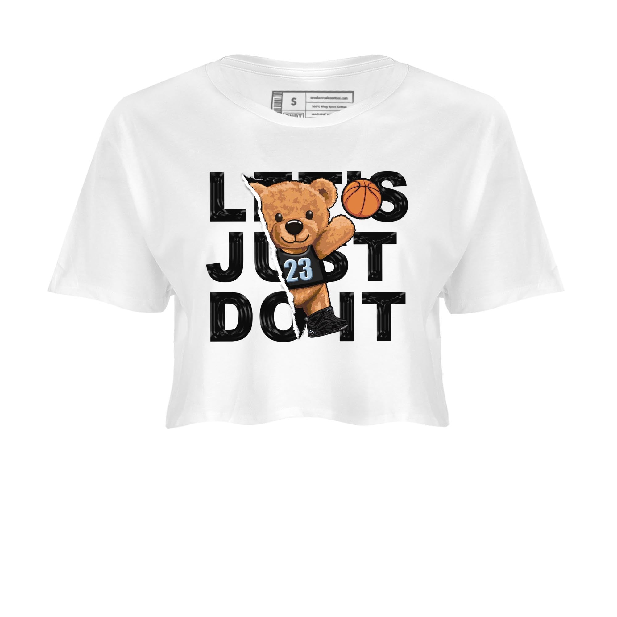 Air Jordan 7 Chambray shirt to match jordans Rip Out Bear Streetwear Sneaker Shirt AJ7 Chambray Drip Gear Zone Sneaker Matching Clothing White 2 Crop T-Shirt