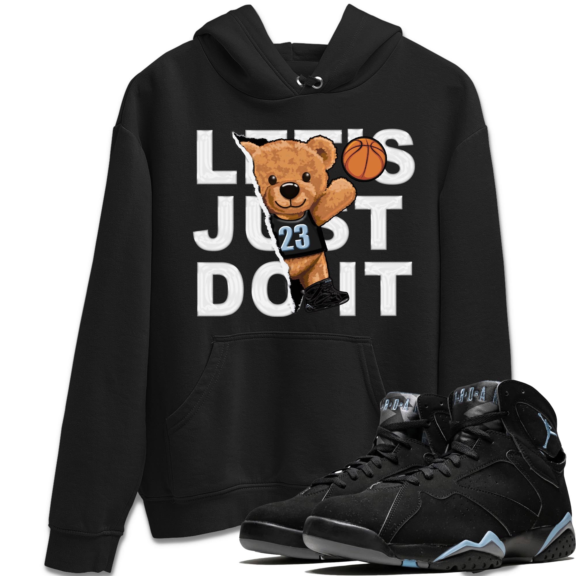 Air Jordan 7 Chambray shirt to match jordans Rip Out Bear Streetwear Sneaker Shirt AJ7 Chambray Drip Gear Zone Sneaker Matching Clothing Unisex Black 1 T-Shirt
