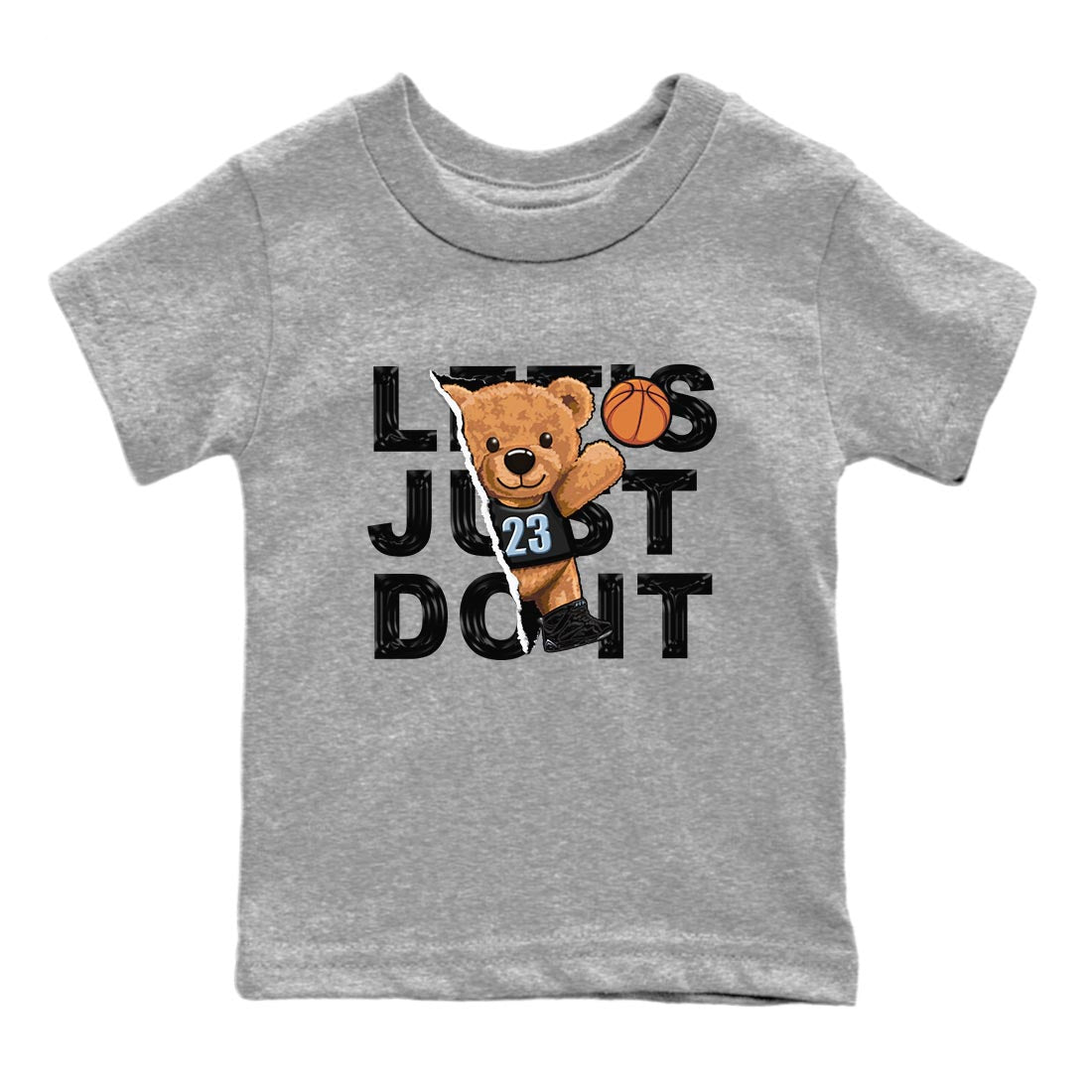 Air Jordan 7 Chambray shirt to match jordans Rip Out Bear Streetwear Sneaker Shirt AJ7 Chambray Drip Gear Zone Sneaker Matching Clothing Baby Toddler Heather Grey 2 T-Shirt