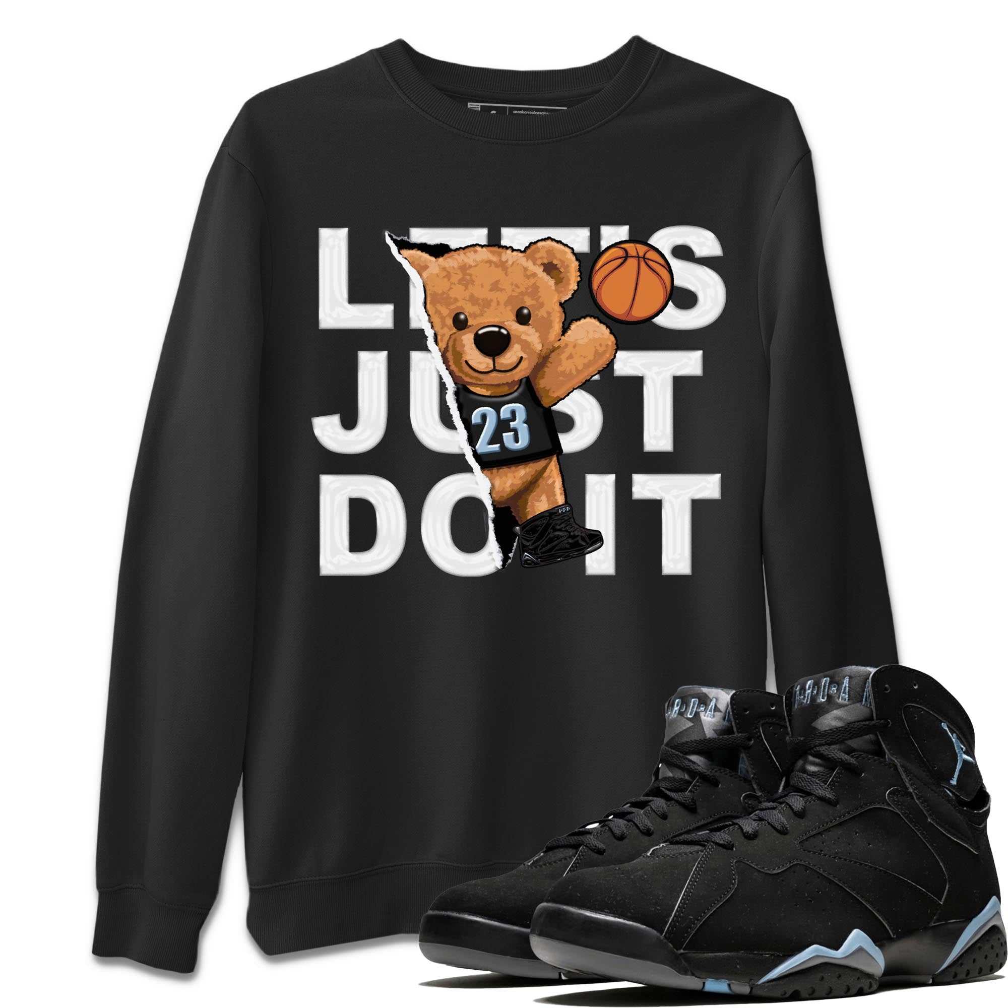 Air Jordan 7 Chambray shirt to match jordans Rip Out Bear Streetwear Sneaker Shirt AJ7 Chambray Drip Gear Zone Sneaker Matching Clothing Unisex Black 1 T-Shirt