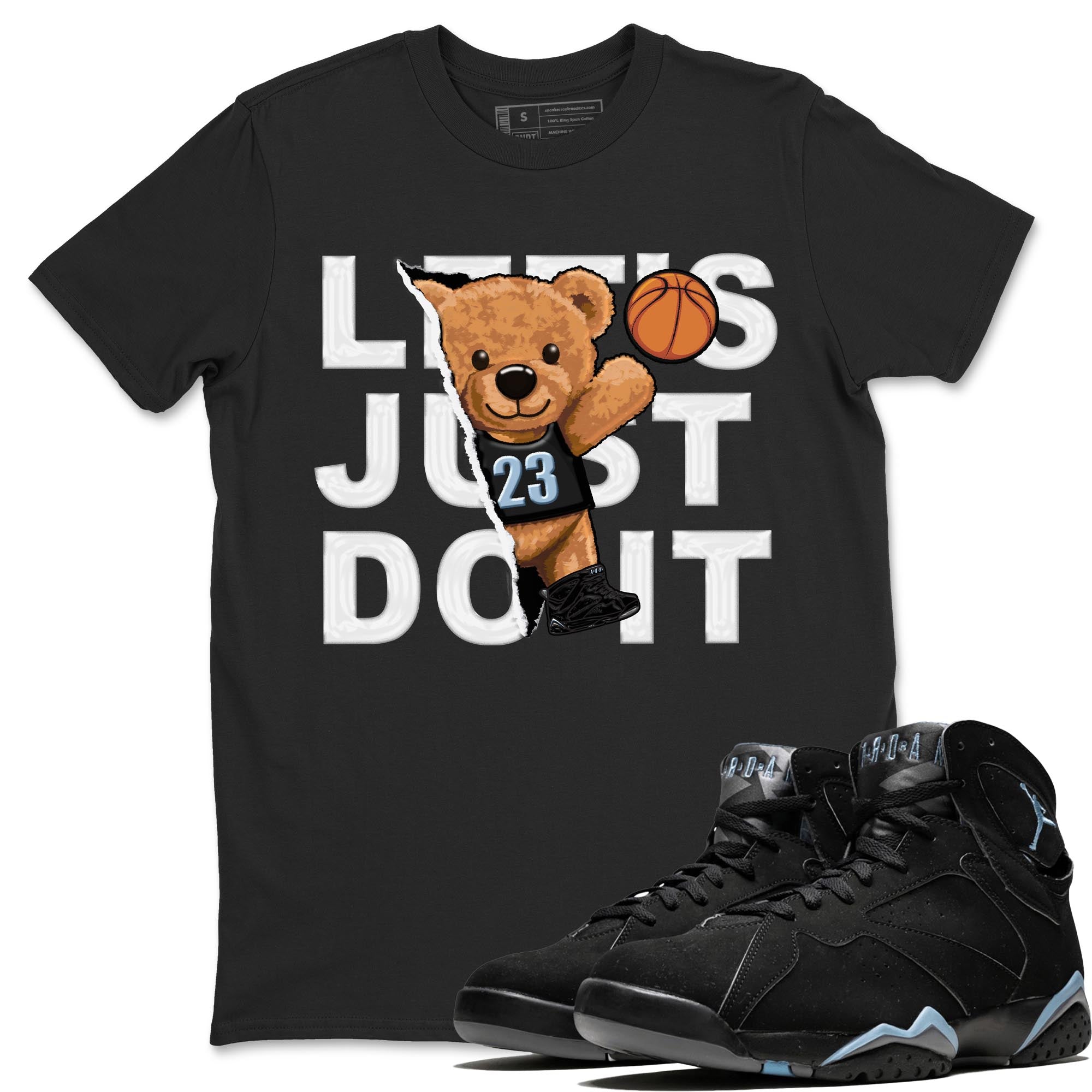 Air Jordan 7 Chambray shirt to match jordans Rip Out Bear Streetwear Sneaker Shirt AJ7 Chambray Drip Gear Zone Sneaker Matching Clothing Unisex Black 1 T-Shirt