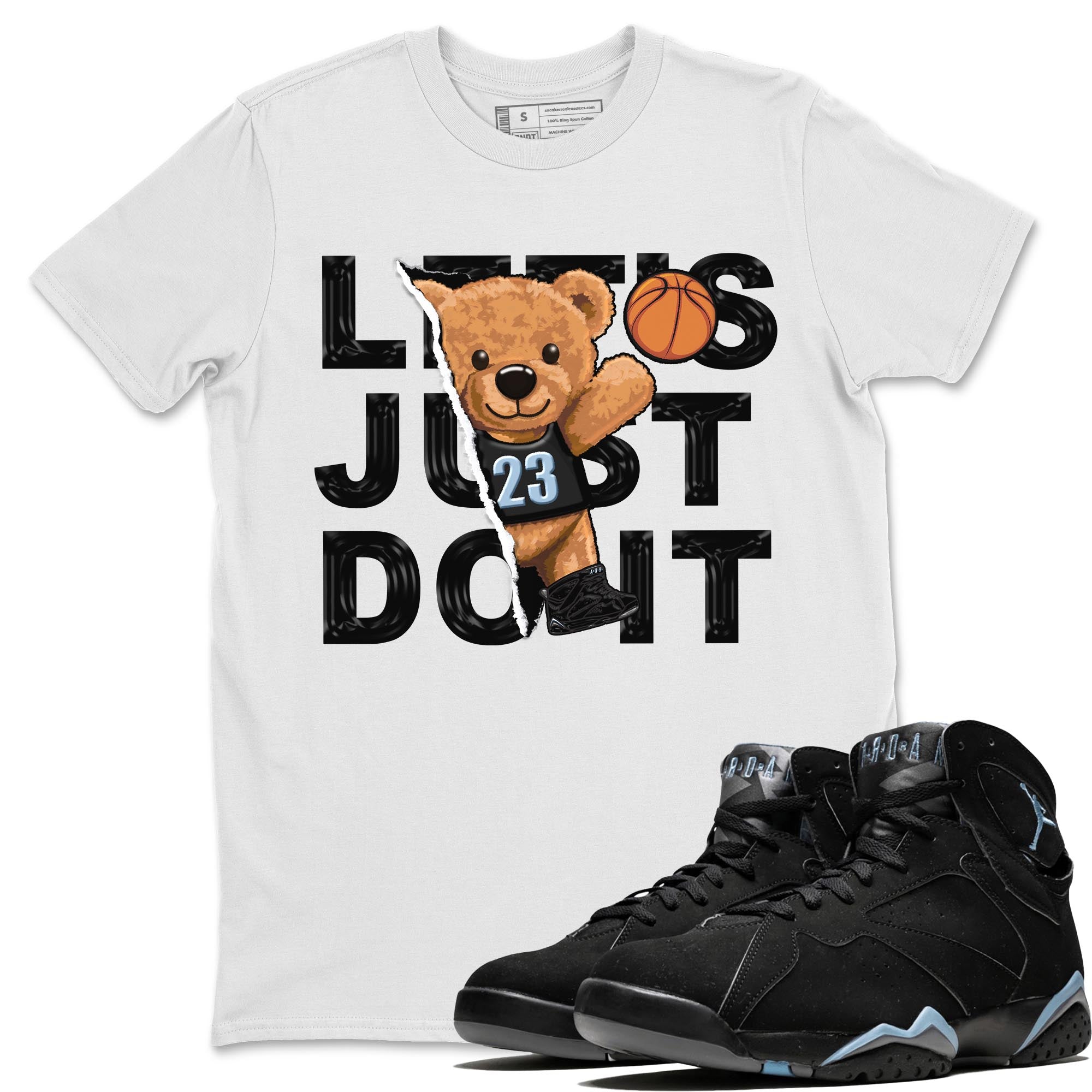 Air Jordan 7 Chambray shirt to match jordans Rip Out Bear Streetwear Sneaker Shirt AJ7 Chambray Drip Gear Zone Sneaker Matching Clothing Unisex White 1 T-Shirt