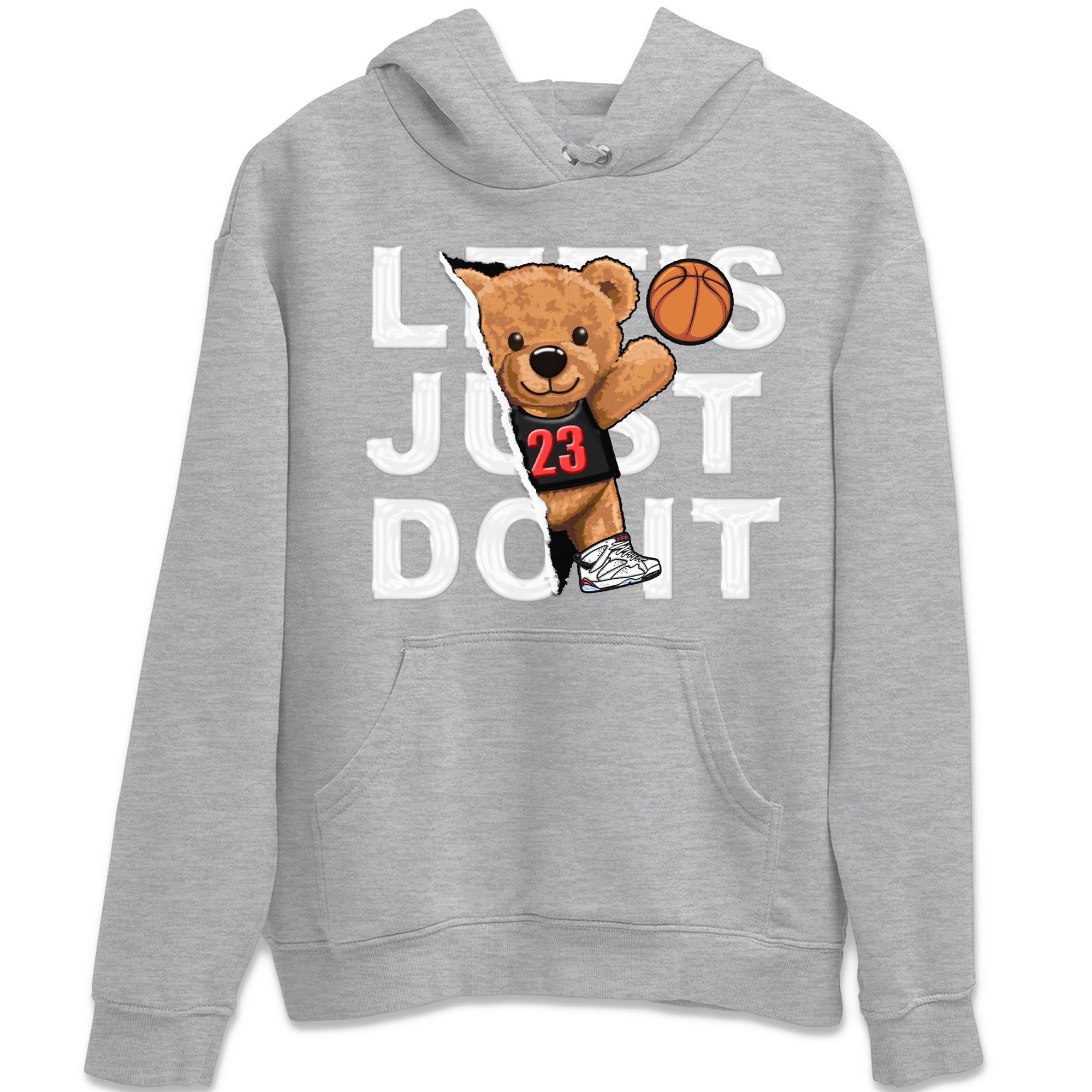 Air Jordan 7 White Infrared shirt to match jordans Rip Out Bear Streetwear Sneaker Shirt White Infrared 7s Drip Gear Zone Sneaker Matching Clothing Unisex Heather Grey 2 T-Shirt
