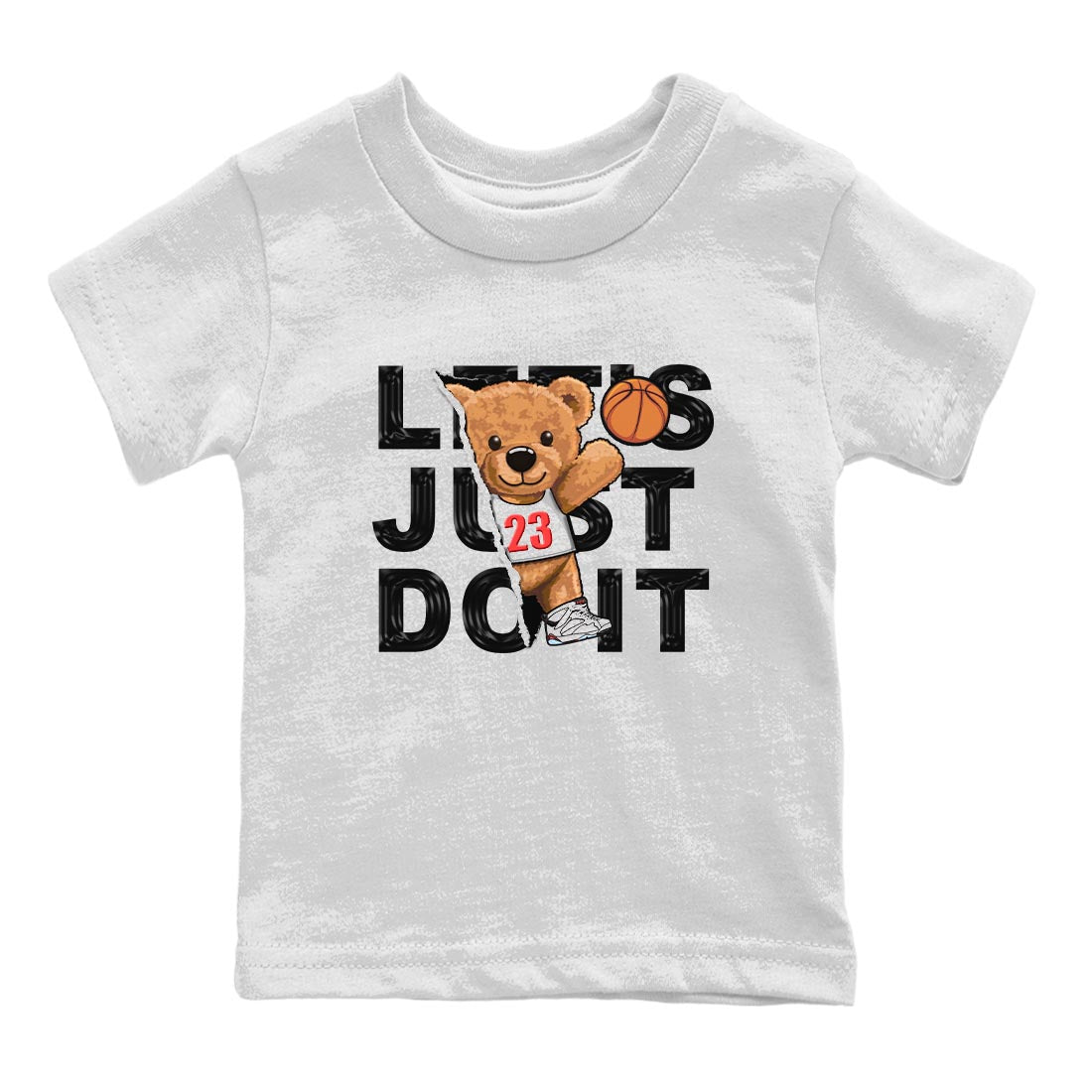 Air Jordan 7 White Infrared shirt to match jordans Rip Out Bear Streetwear Sneaker Shirt White Infrared 7s Drip Gear Zone Sneaker Matching Clothing Baby Toddler White 2 T-Shirt