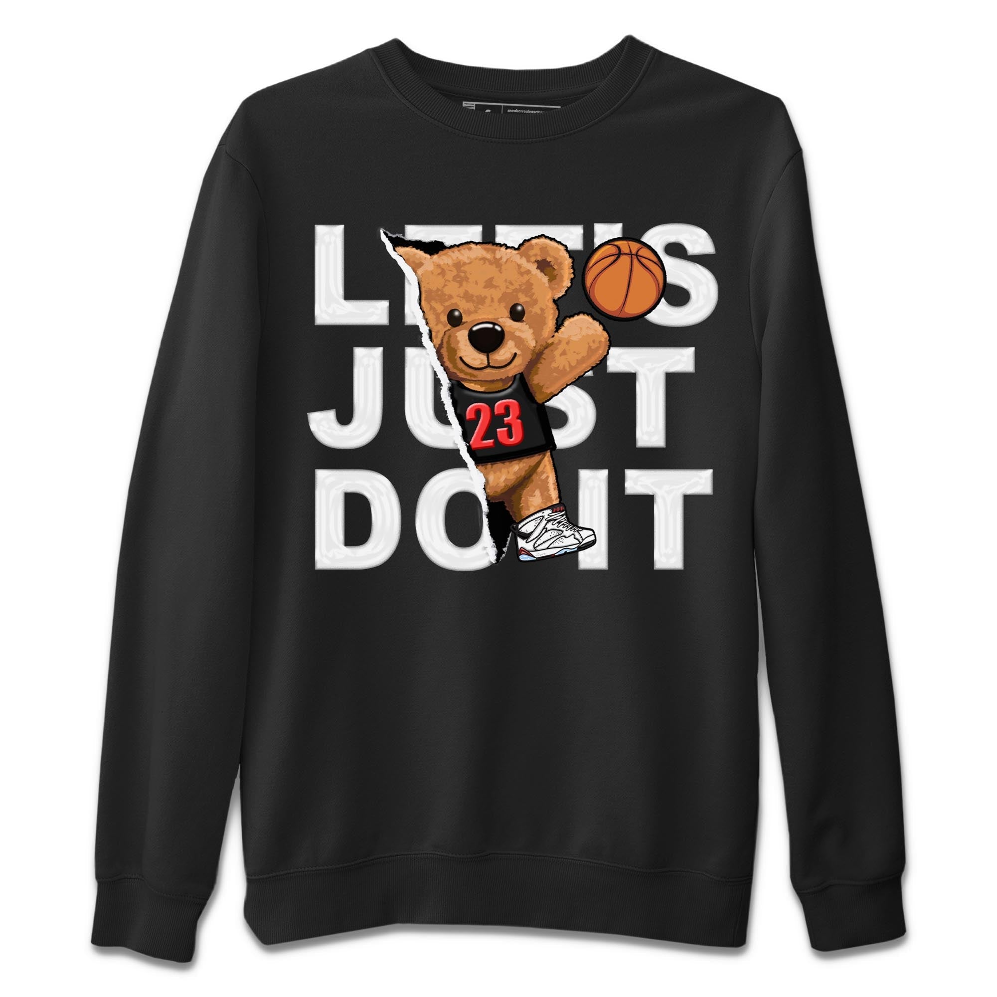 Air Jordan 7 White Infrared shirt to match jordans Rip Out Bear Streetwear Sneaker Shirt White Infrared 7s Drip Gear Zone Sneaker Matching Clothing Unisex Black 2 T-Shirt
