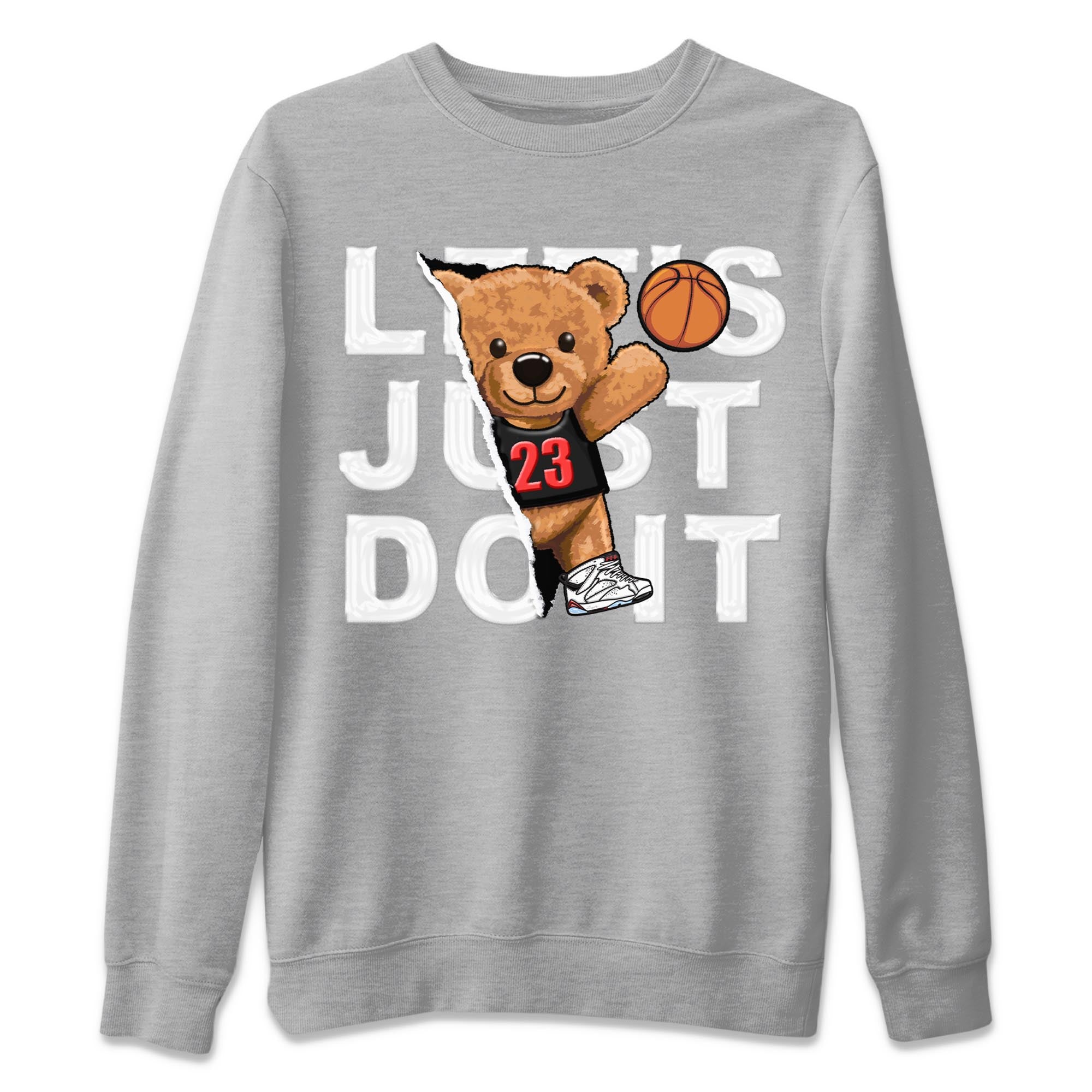 Air Jordan 7 White Infrared shirt to match jordans Rip Out Bear Streetwear Sneaker Shirt White Infrared 7s Drip Gear Zone Sneaker Matching Clothing Unisex Heather Grey 2 T-Shirt