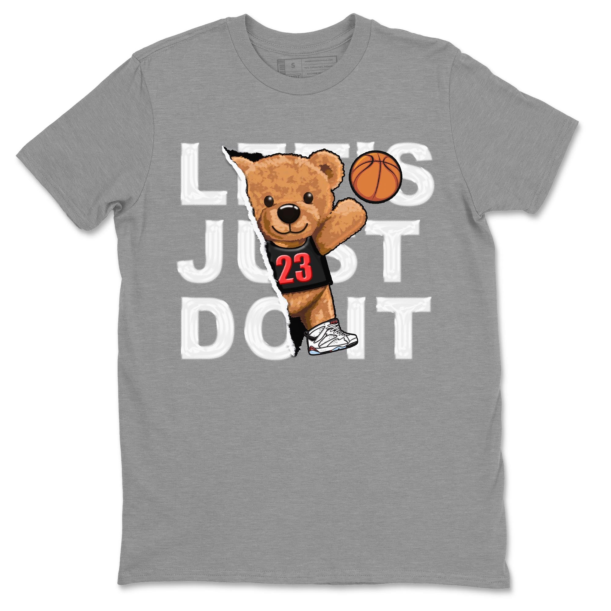 Air Jordan 7 White Infrared shirt to match jordans Rip Out Bear Streetwear Sneaker Shirt White Infrared 7s Drip Gear Zone Sneaker Matching Clothing Unisex Heather Grey 2 T-Shirt